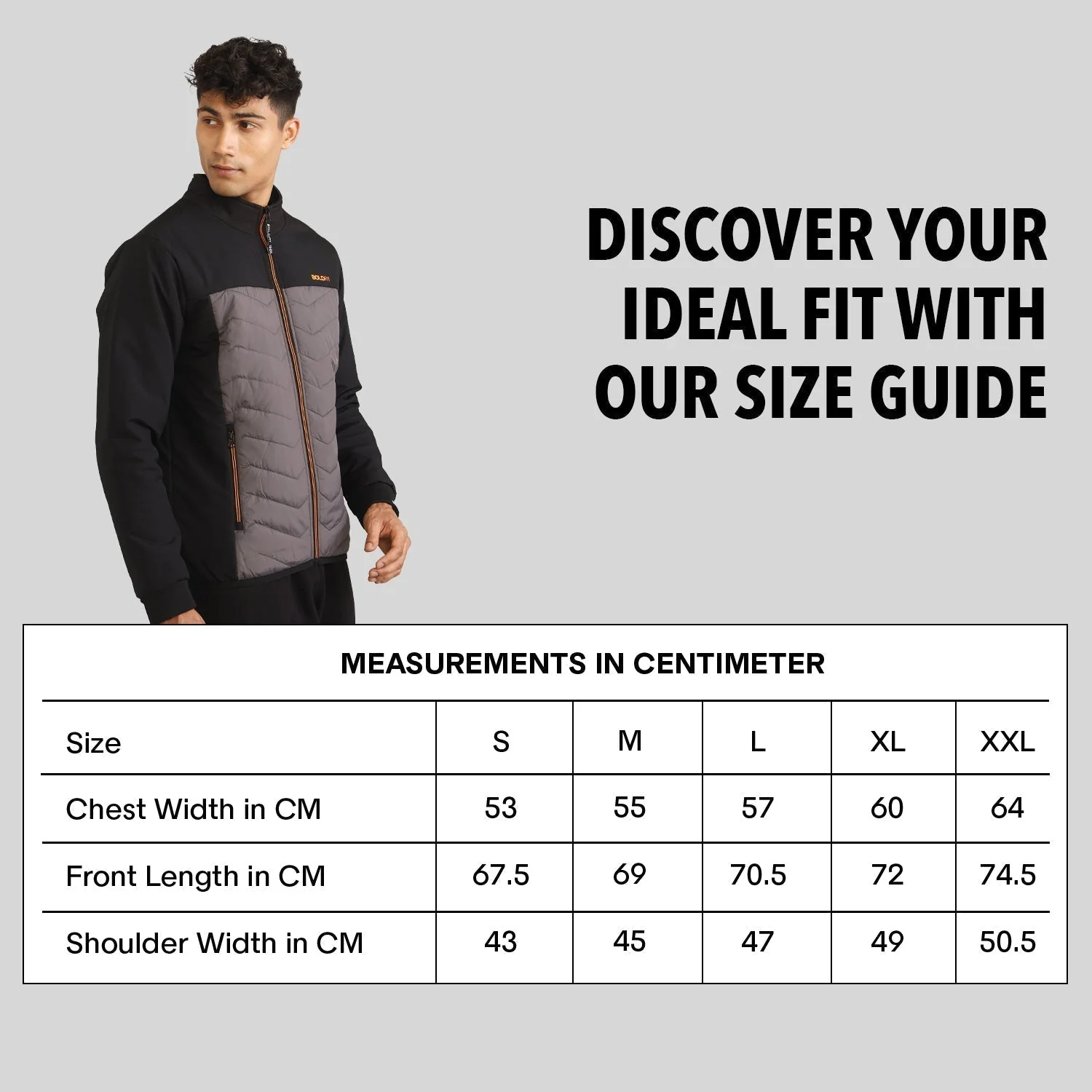 Mens Winter Bomber Jacket - Black/Grey without Cap - Image 2