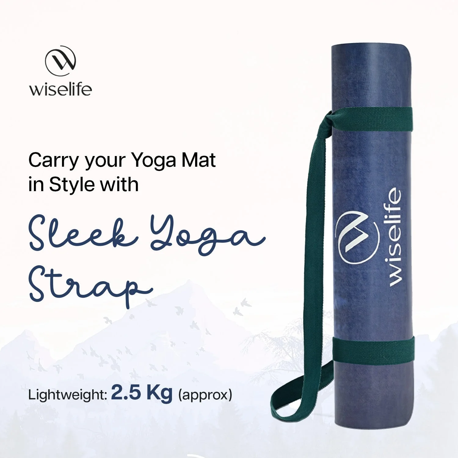 PU & Natural Rubber Yoga Mat - 6mm, - 6mm, Mountain Peace - Image 4