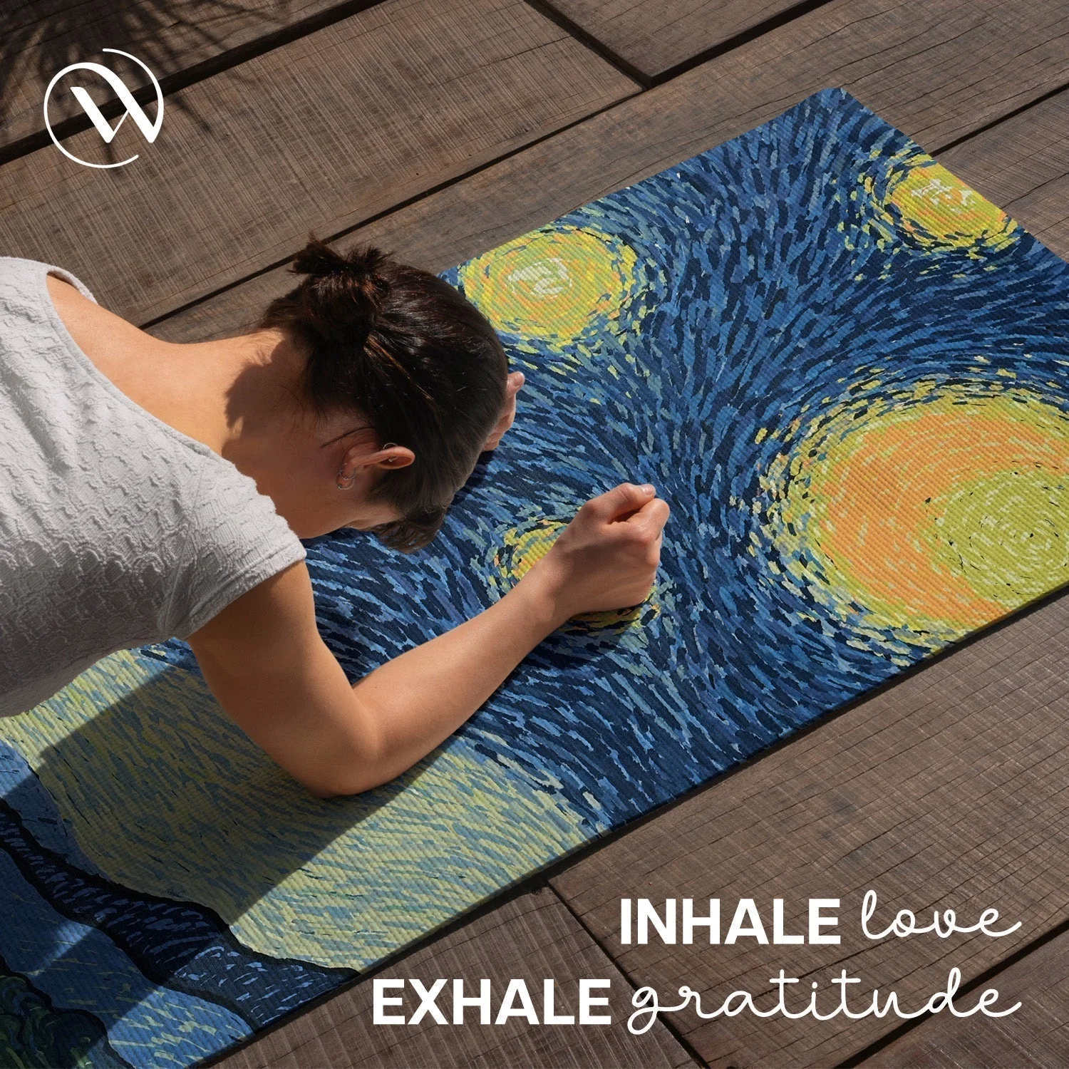 PU & Natural Rubber Yoga Mat - 6mm, Starry Night - Image 7