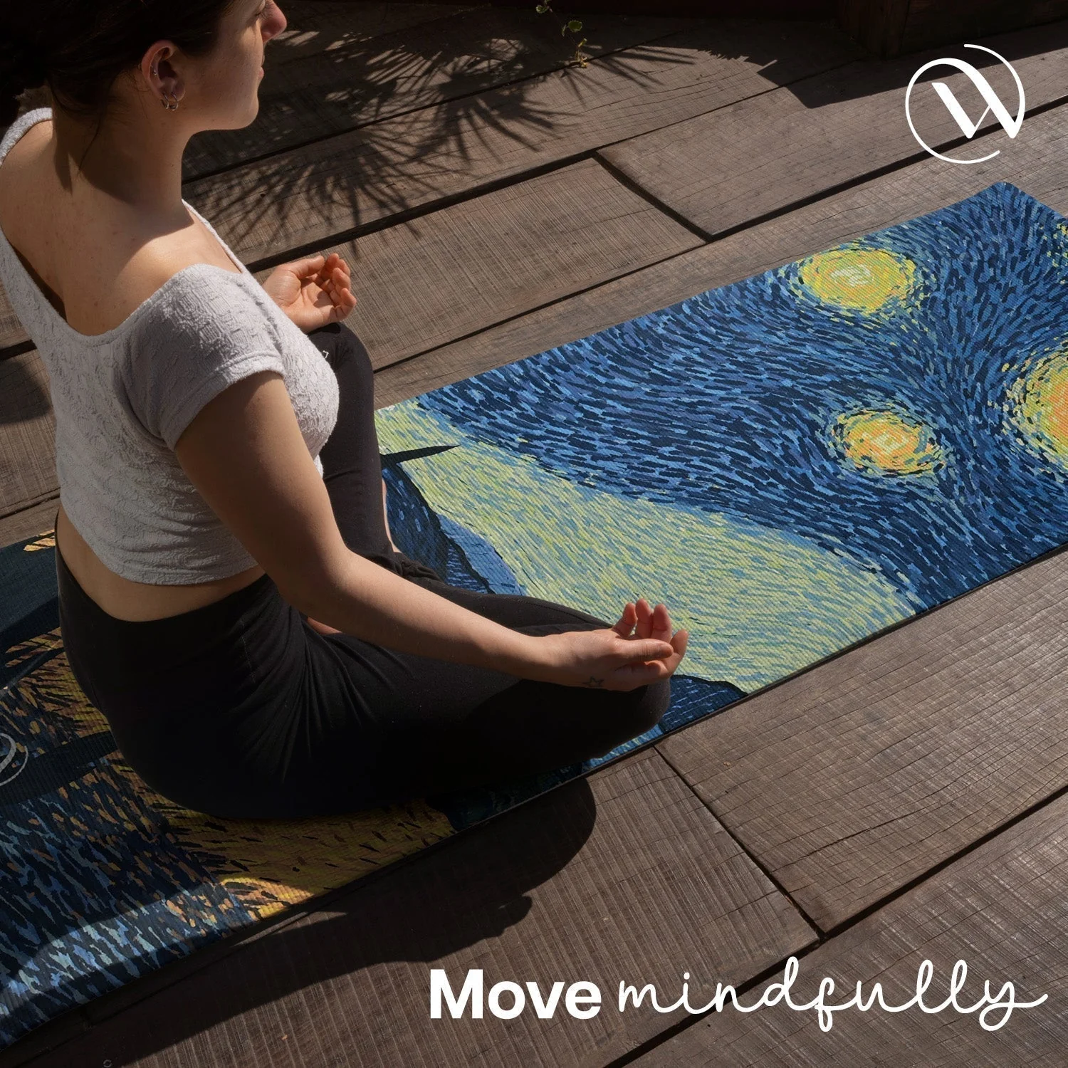 PU & Natural Rubber Yoga Mat - 6mm, Starry Night - Image 8