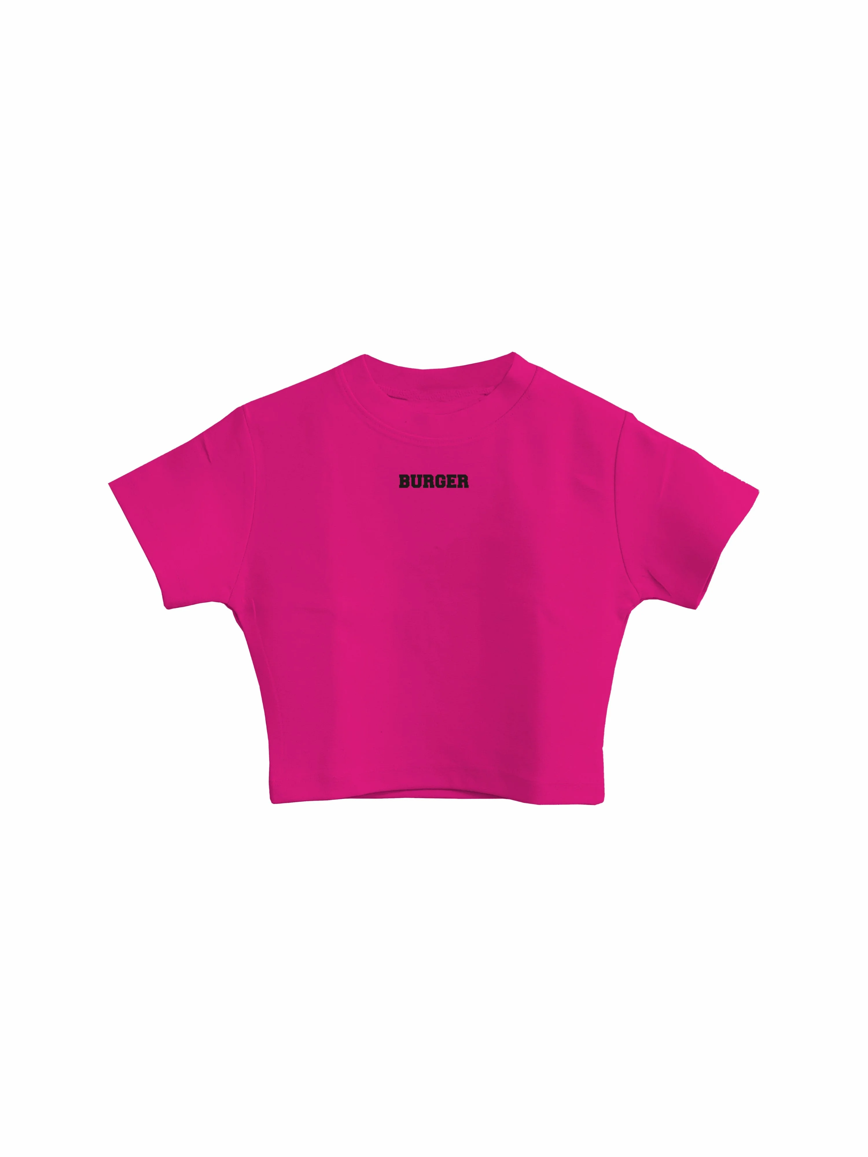 Minimal Burger logo : Round Neck Baby Tee for Women - Image 32