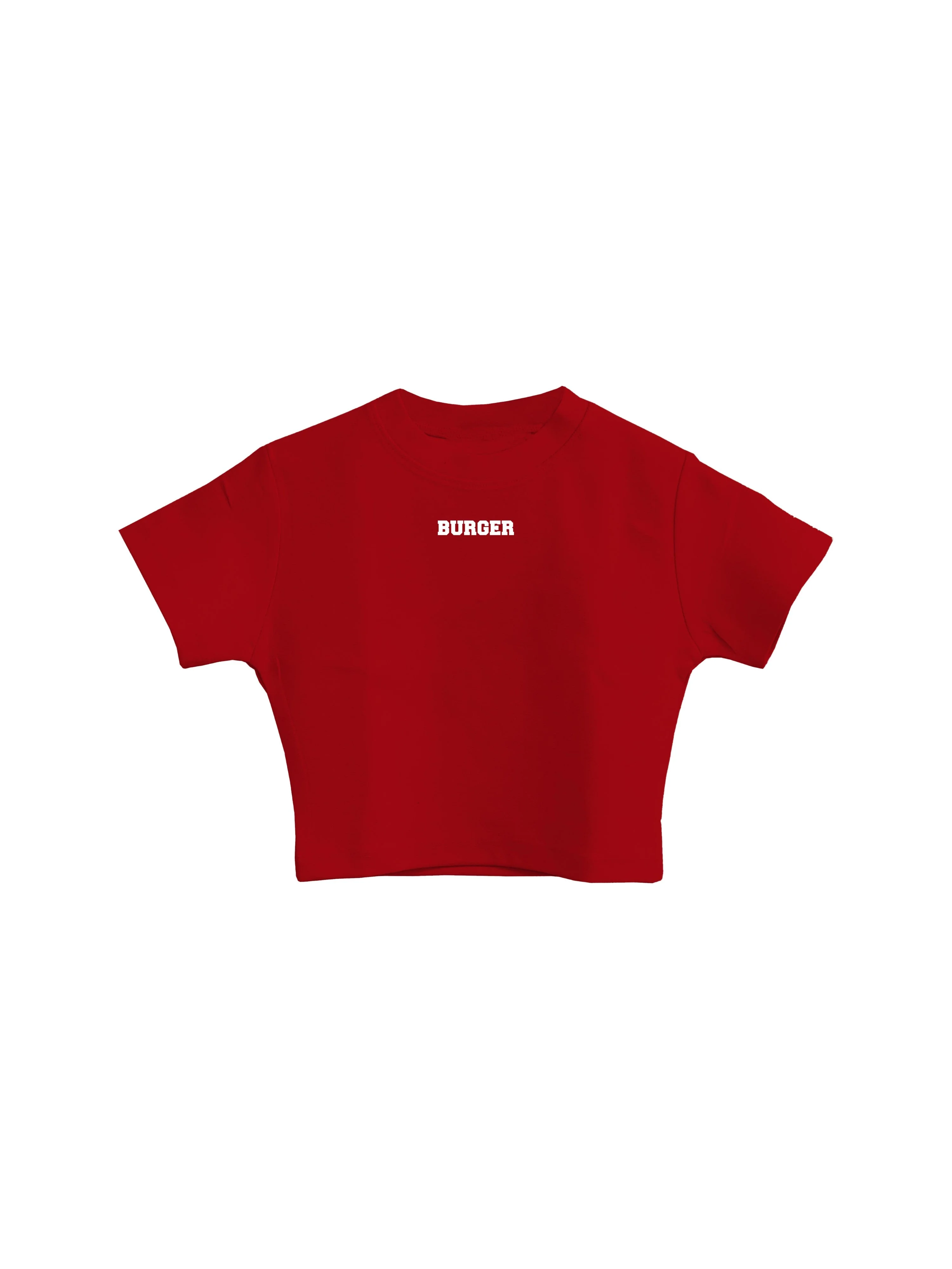 Minimal Burger logo : Round Neck Baby Tee for Women - Image 36
