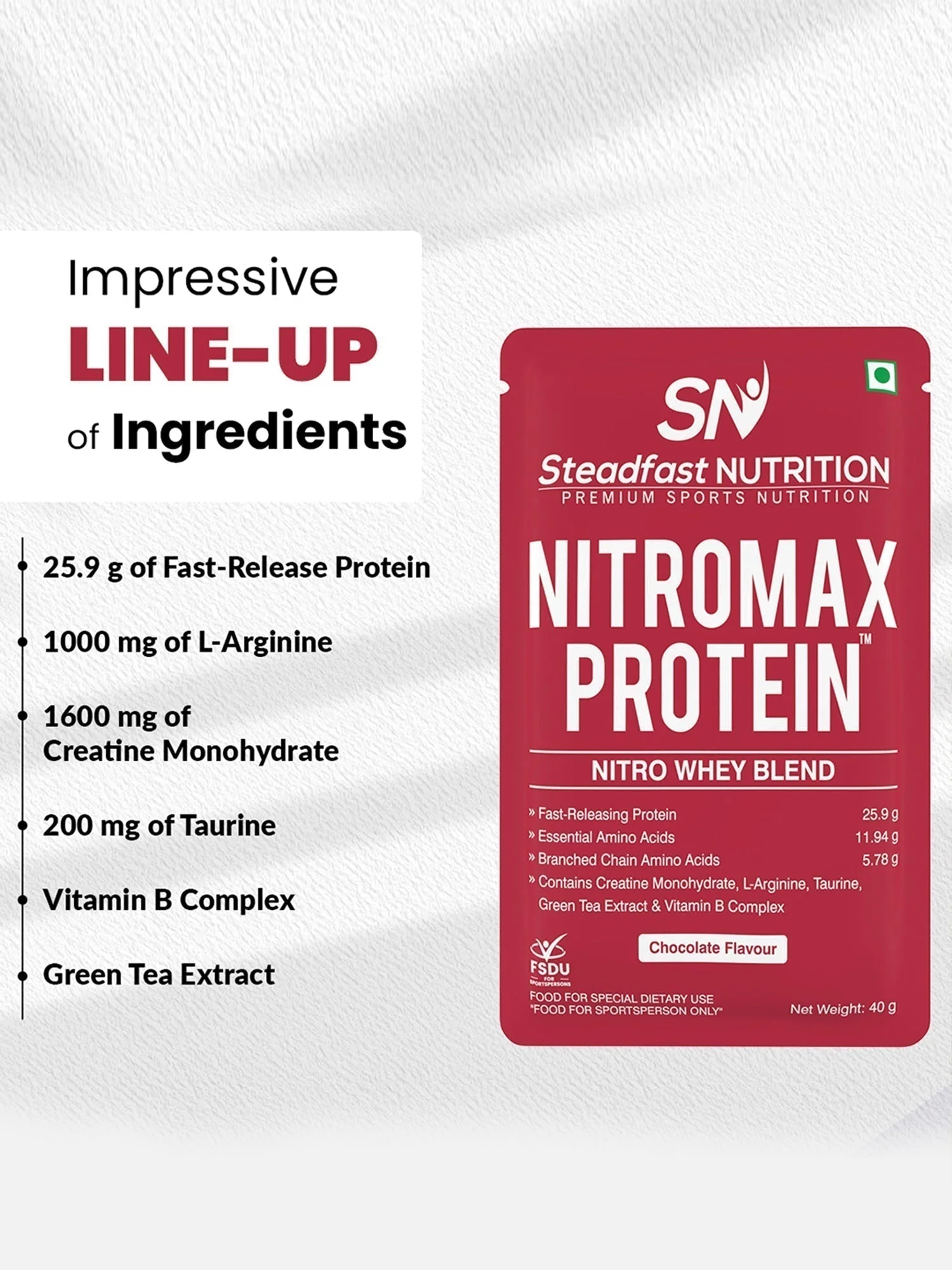 Nitromax Protein Nitro Whey Blend The Fusion of Extra Ordinary Chocolate 30 Sachets 1200g - Image 5
