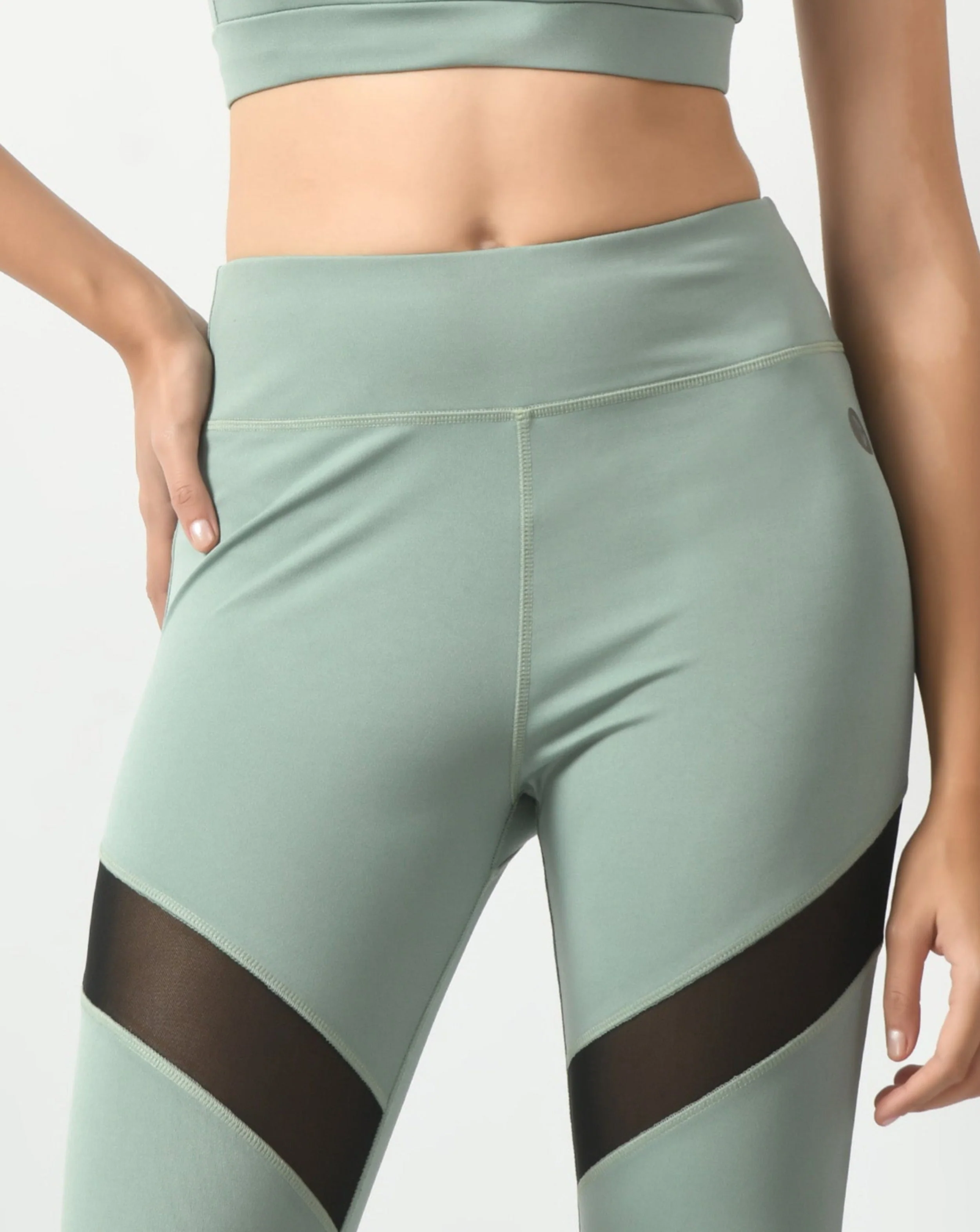 NotchFlex PowerPuff High Waist Leggings - Sea Green - Image 4