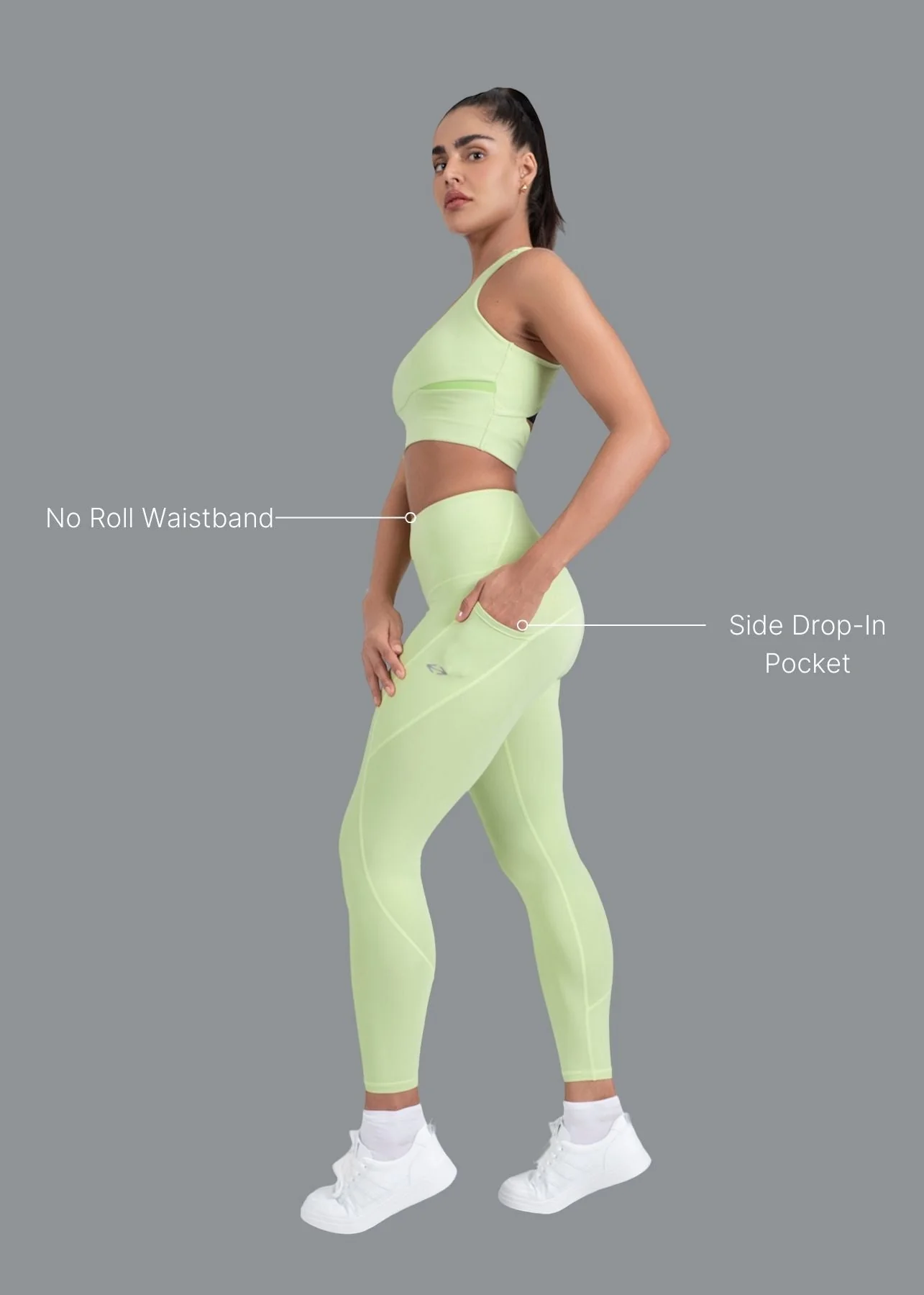 Nylon Women's High Waist No-Roll Leggings - Image 10