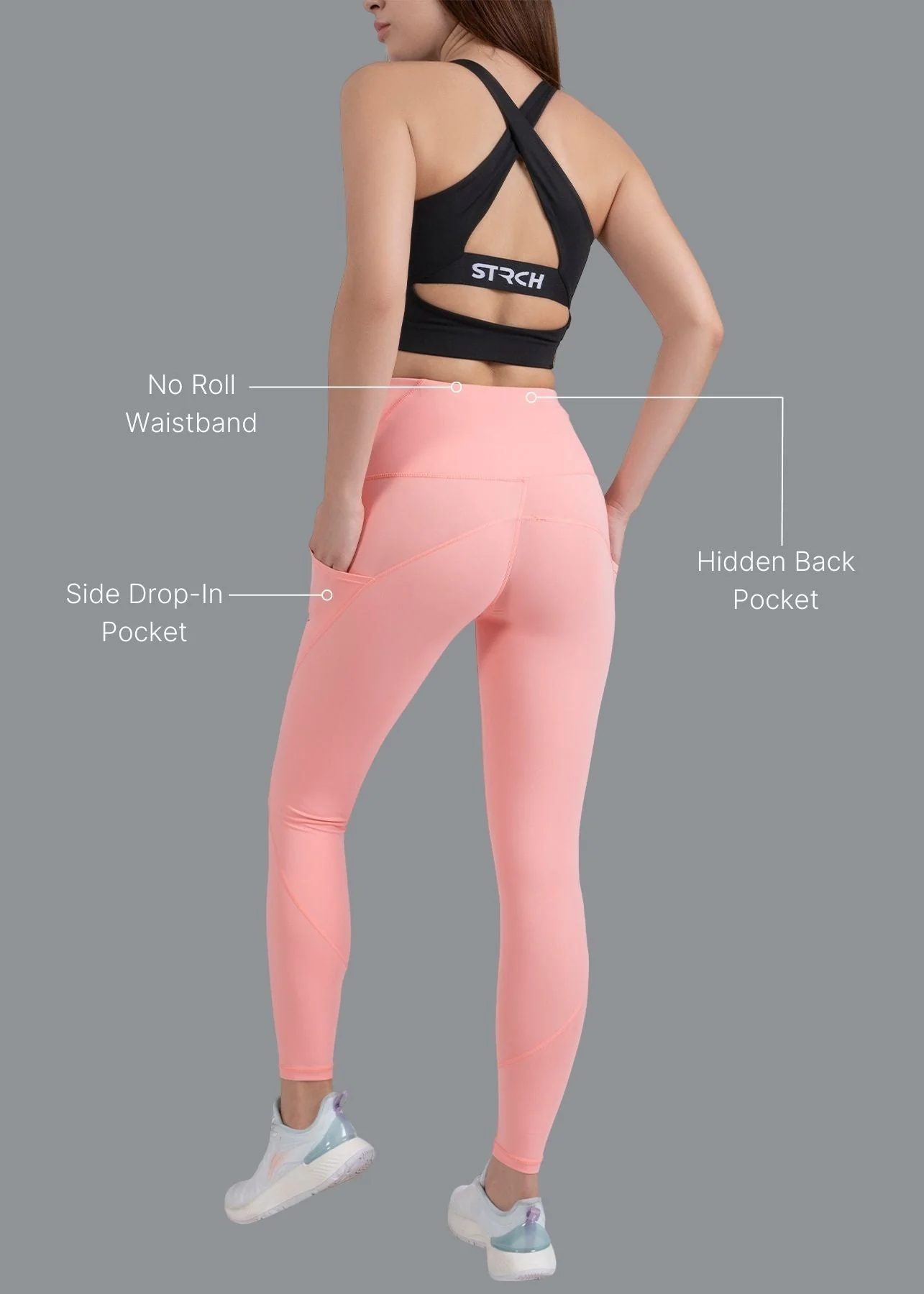 Nylon Women's High Waist No-Roll Leggings - Image 14
