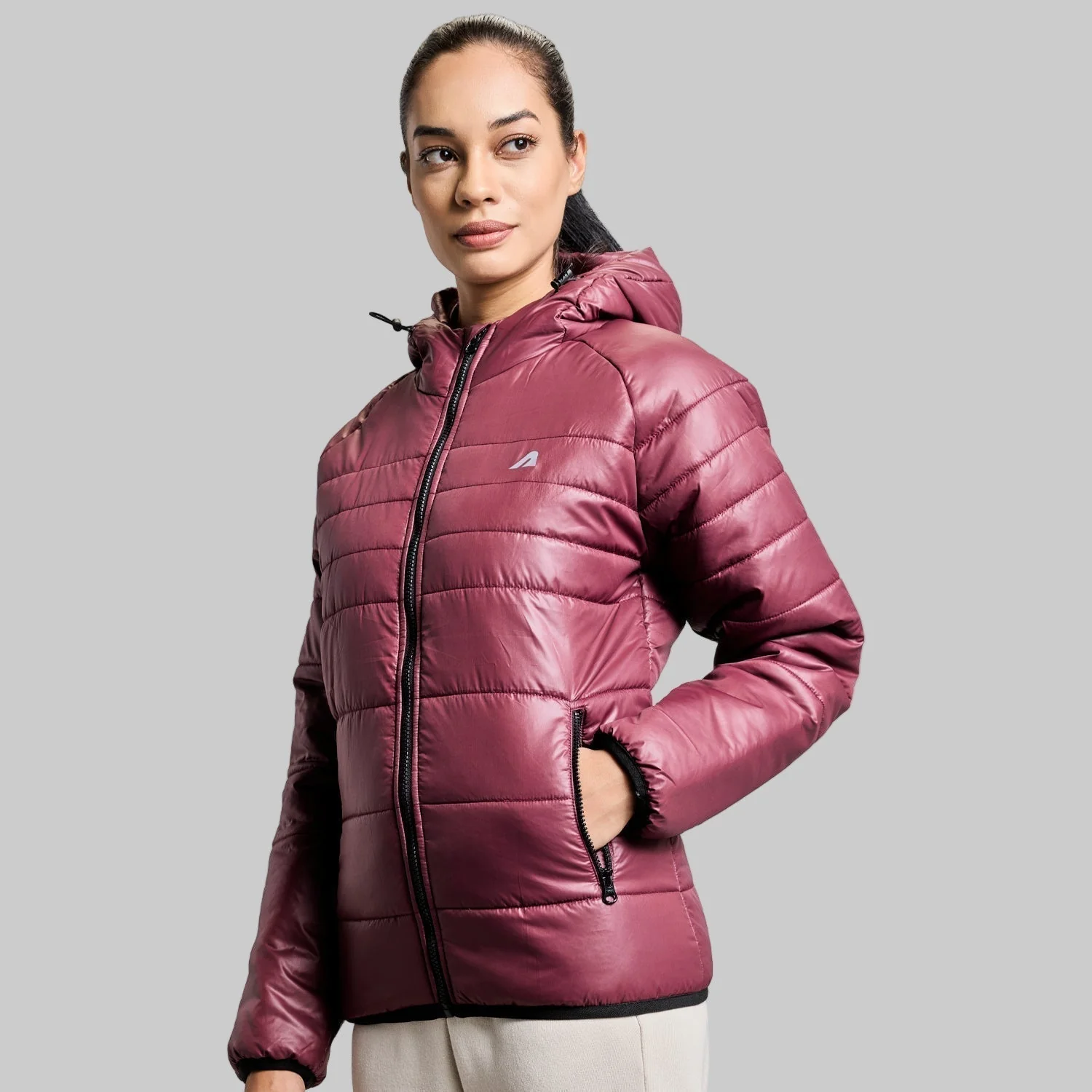 Polar Womens Puffer Jacket - Windsor Wine - Image 2