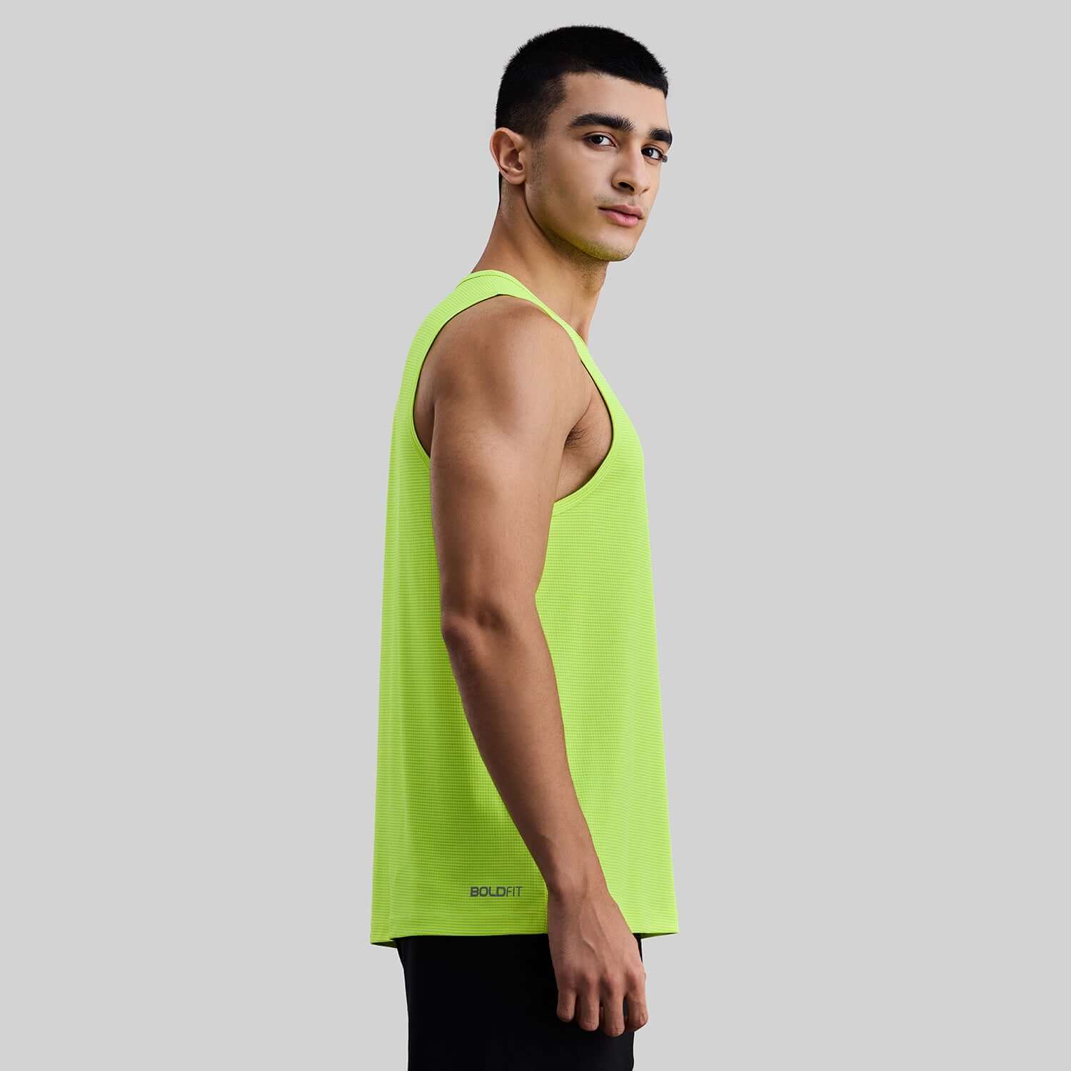 Power Mens Gym Vest - Neon Green - Image 2