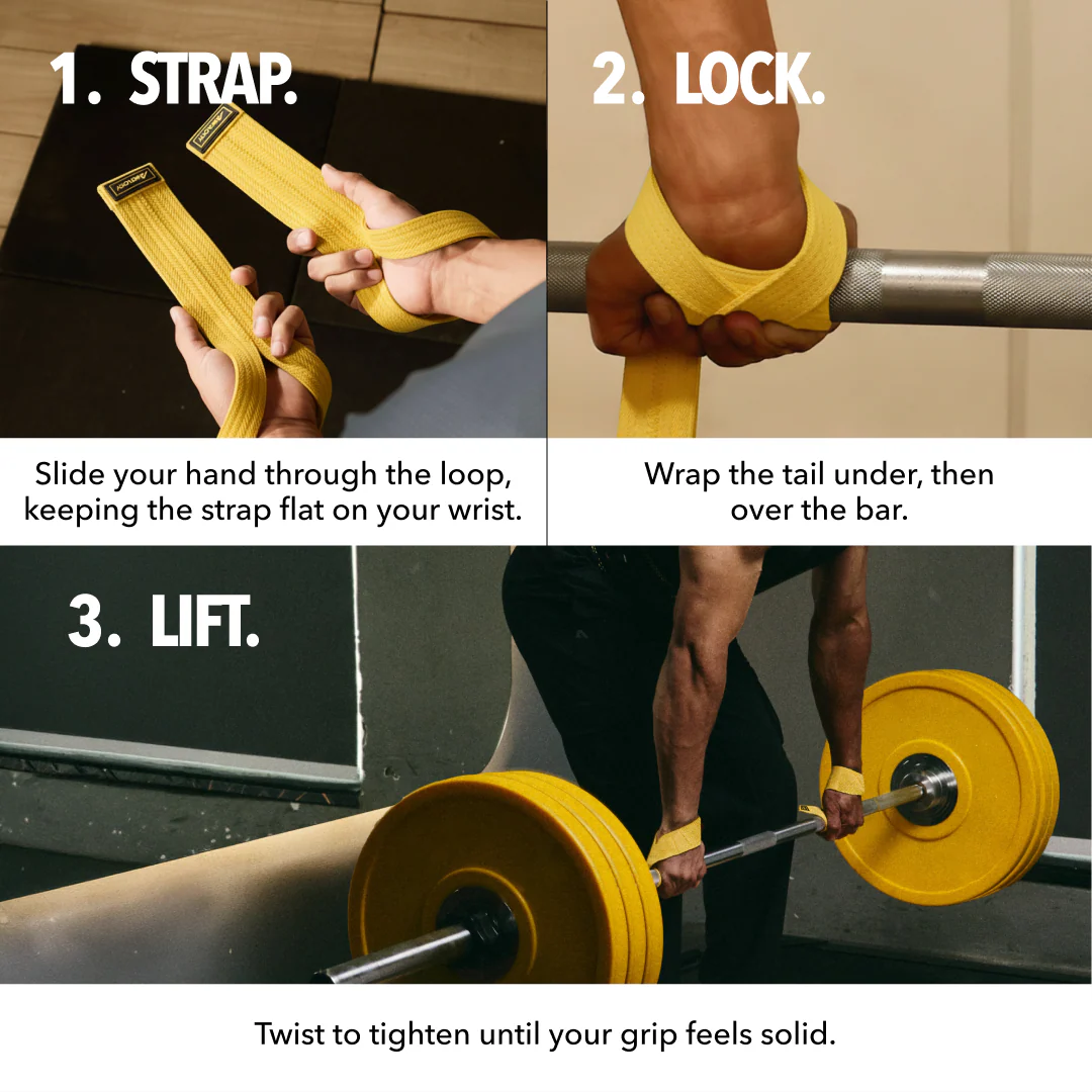 ProGrip Lifting Strap- Yellow - Image 3