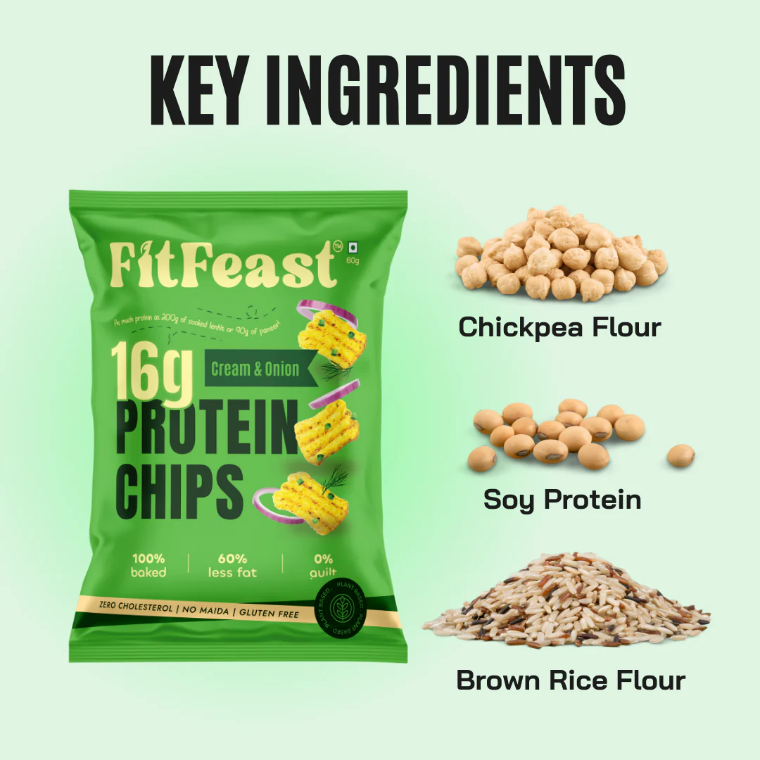 Protein Chips Cream & Onion | As Seen on Shark Tank (Pack of 3) - Image 2