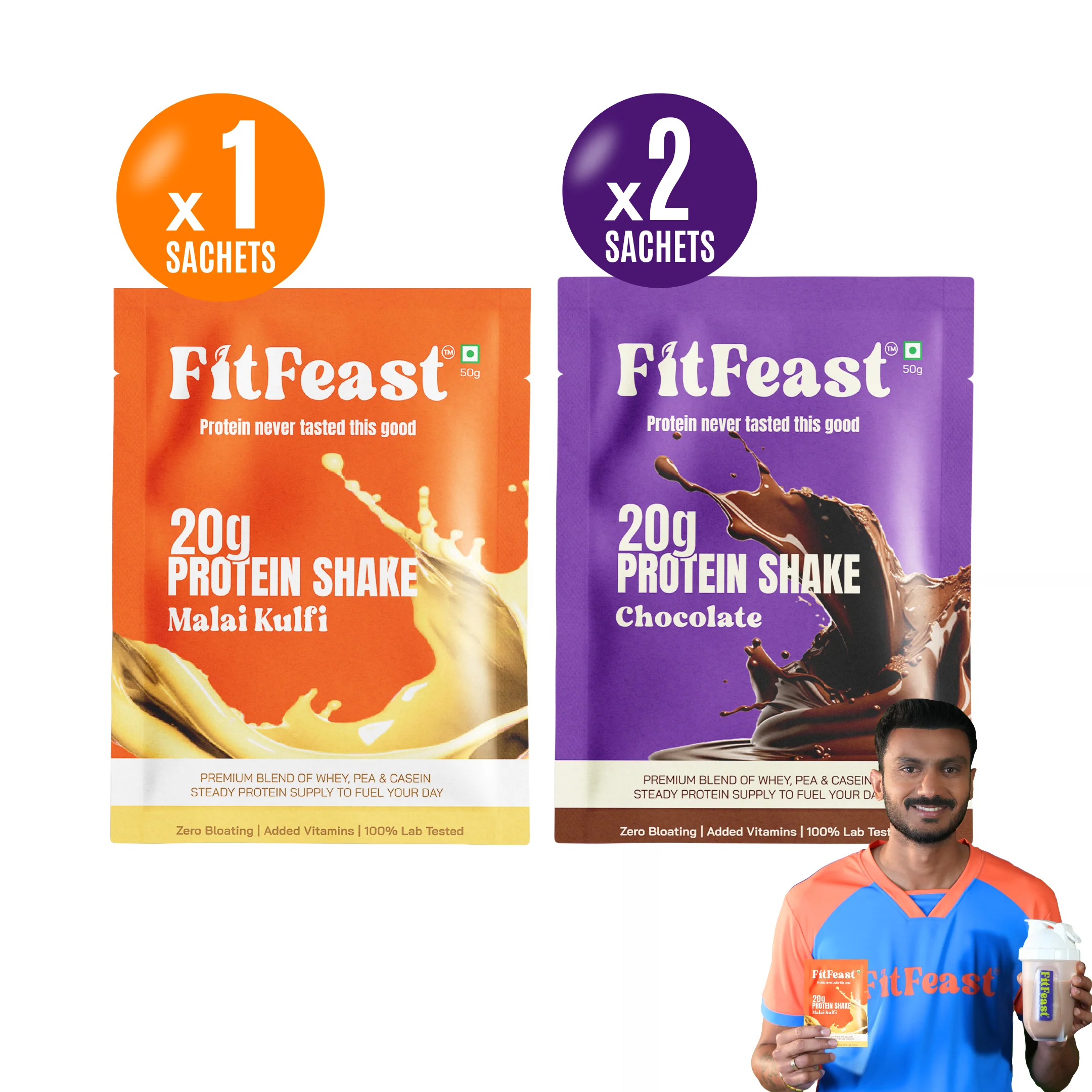 Protein Sachet : 2 Chocolate, 1 Malai Kulfi (50g Each) - Image 3