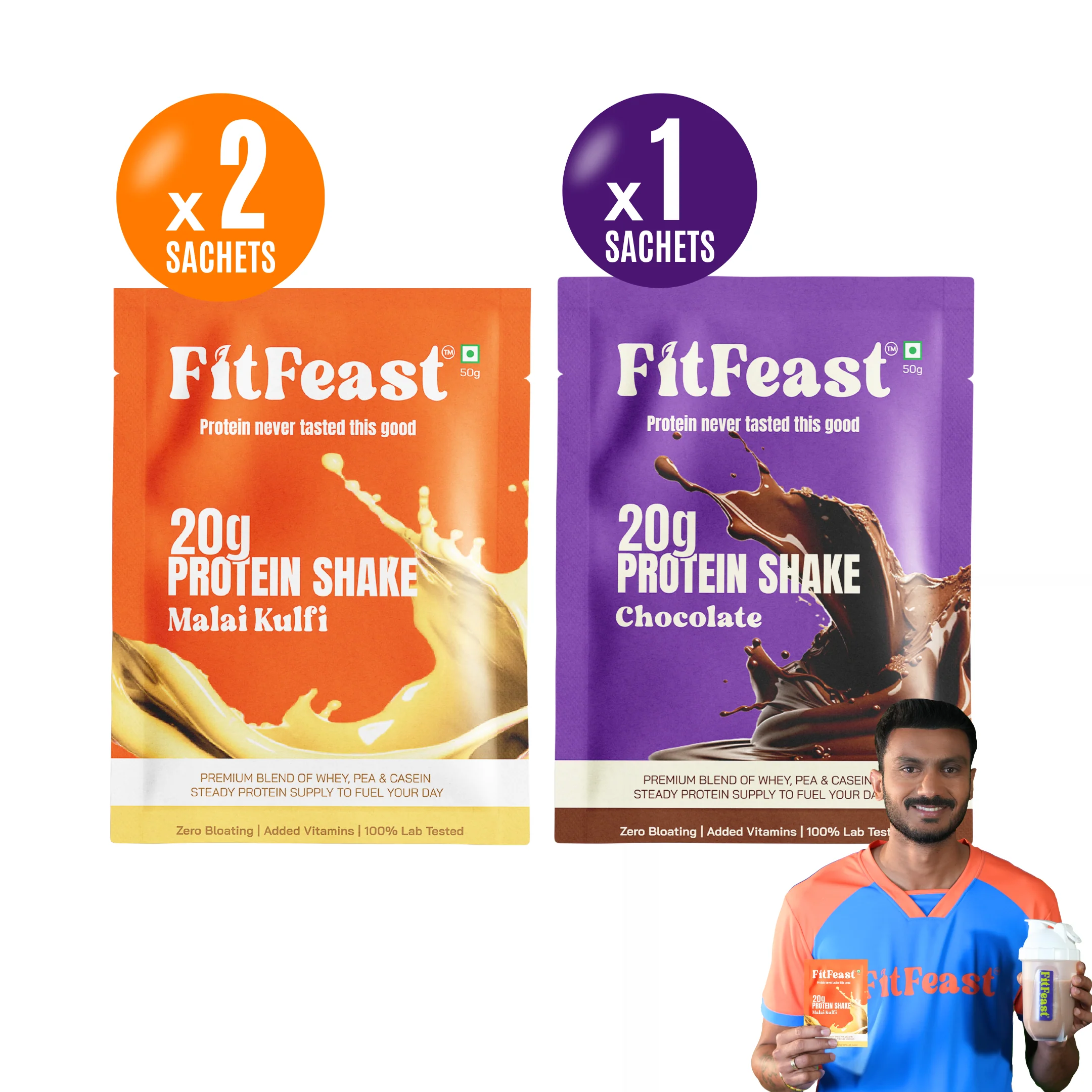 Protein Sachet : 2 Malai Kulfi, 1 Chocolate (50g Each) - Image 4