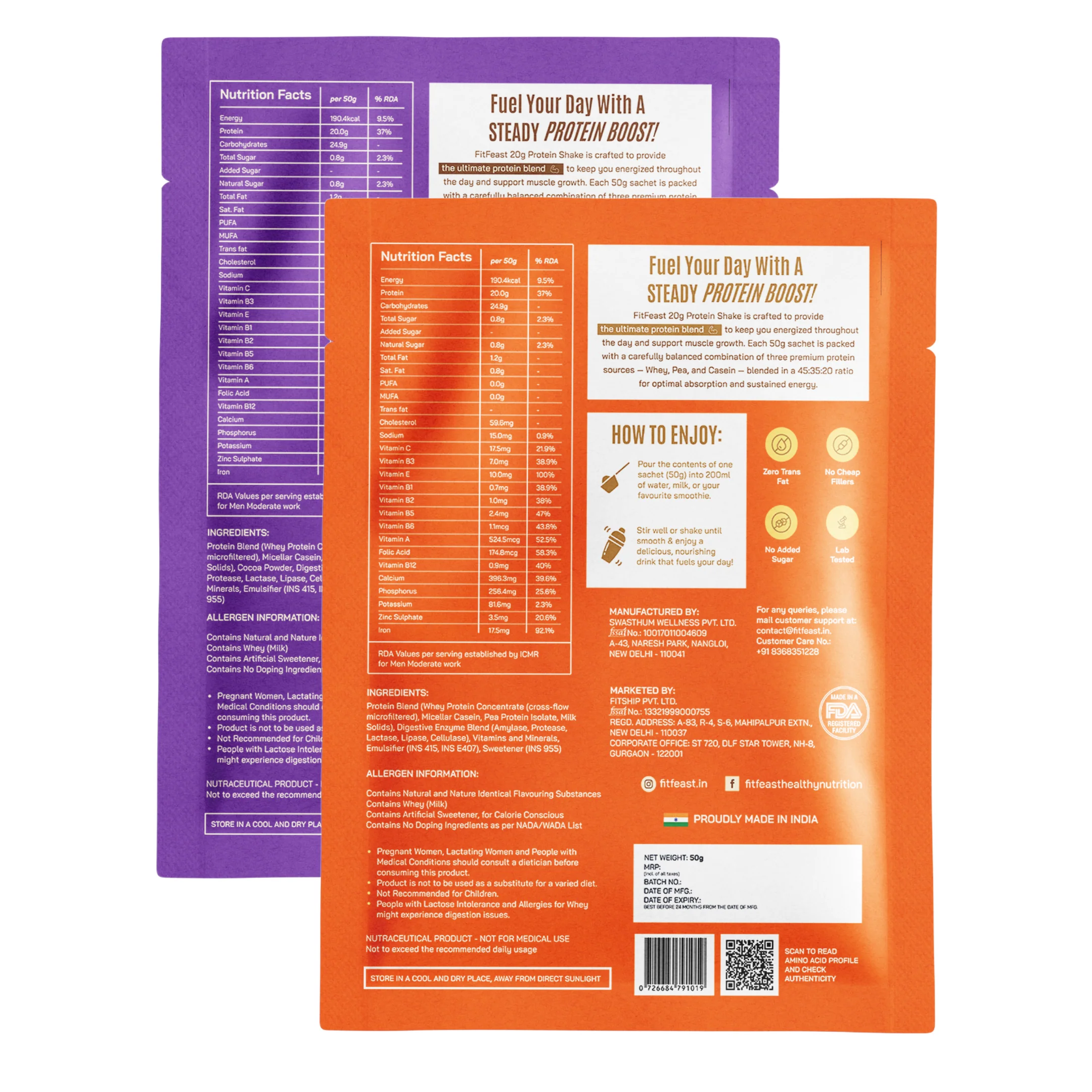 Protein Sachet : 2 Malai Kulfi, 1 Chocolate (50g Each) - Image 5