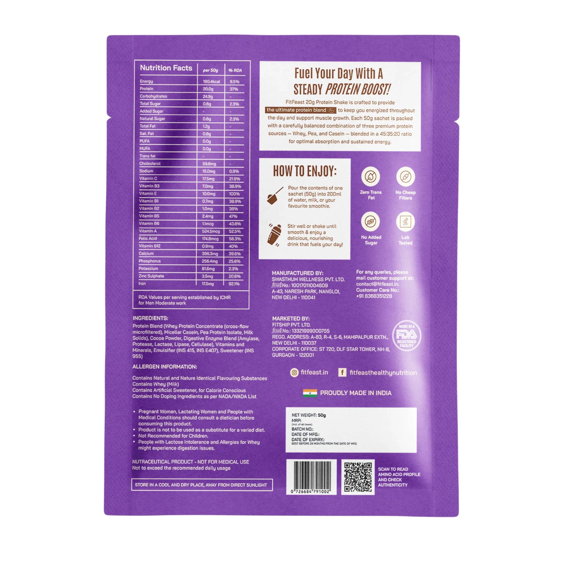 Protein Sachet - Chocolate (Pack of 2) (Each 50g) - Image 3