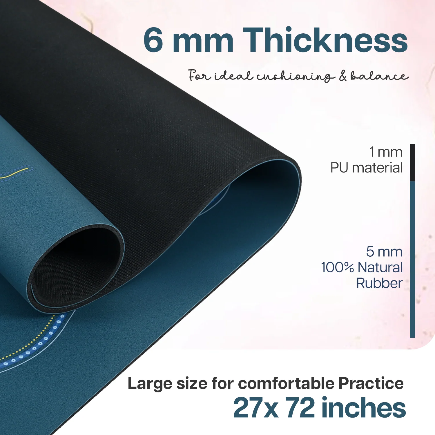 PU Alignment & Natural Rubber Yoga Mat - Image 15