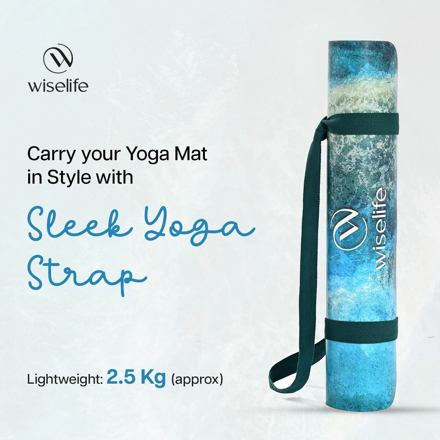 PU Printed & Natural Rubber Yoga Mat - 6mm, Deep Ocean - Image 4