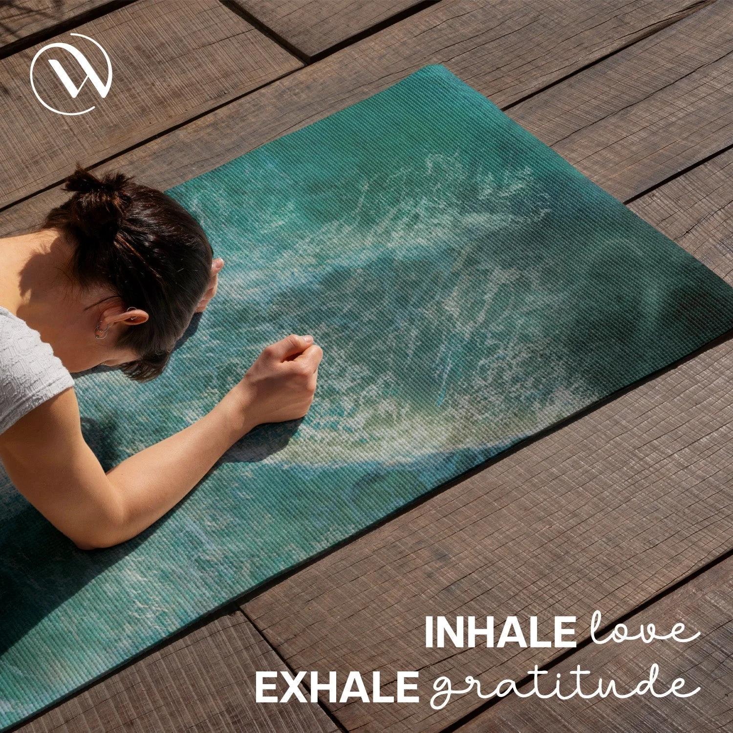 PU Printed & Natural Rubber Yoga Mat - 6mm, Deep Ocean - Image 7