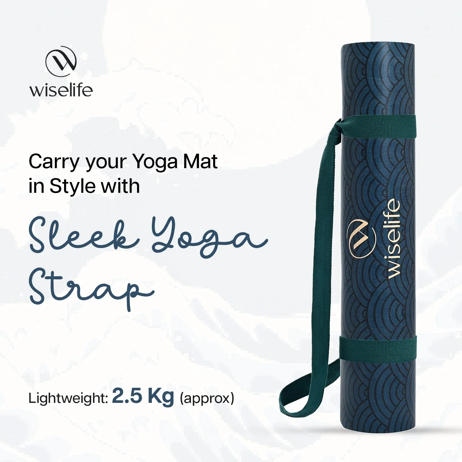PU Printed & Natural Rubber Yoga Mat - 6mm, Japanese Wave - Image 4