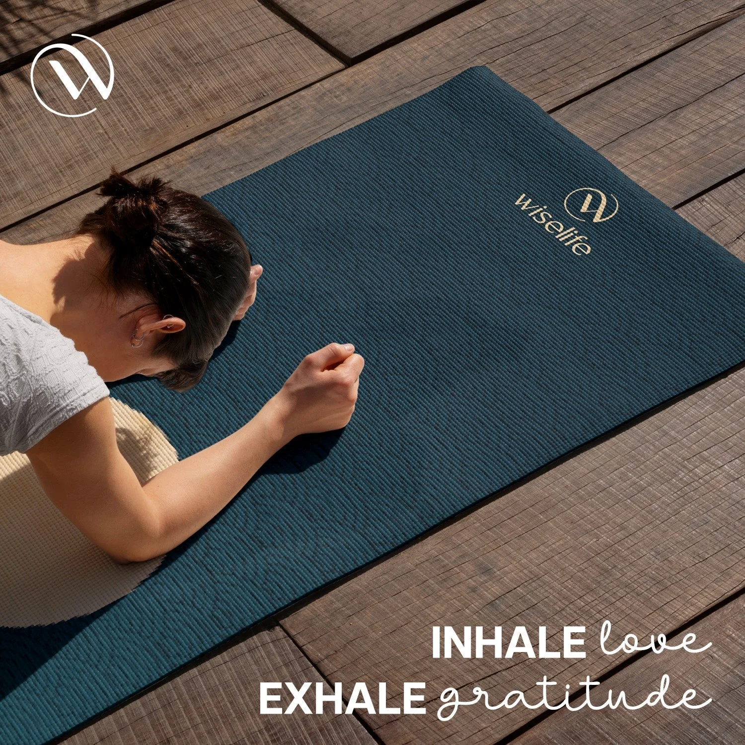 PU Printed & Natural Rubber Yoga Mat - 6mm, Japanese Wave - Image 7