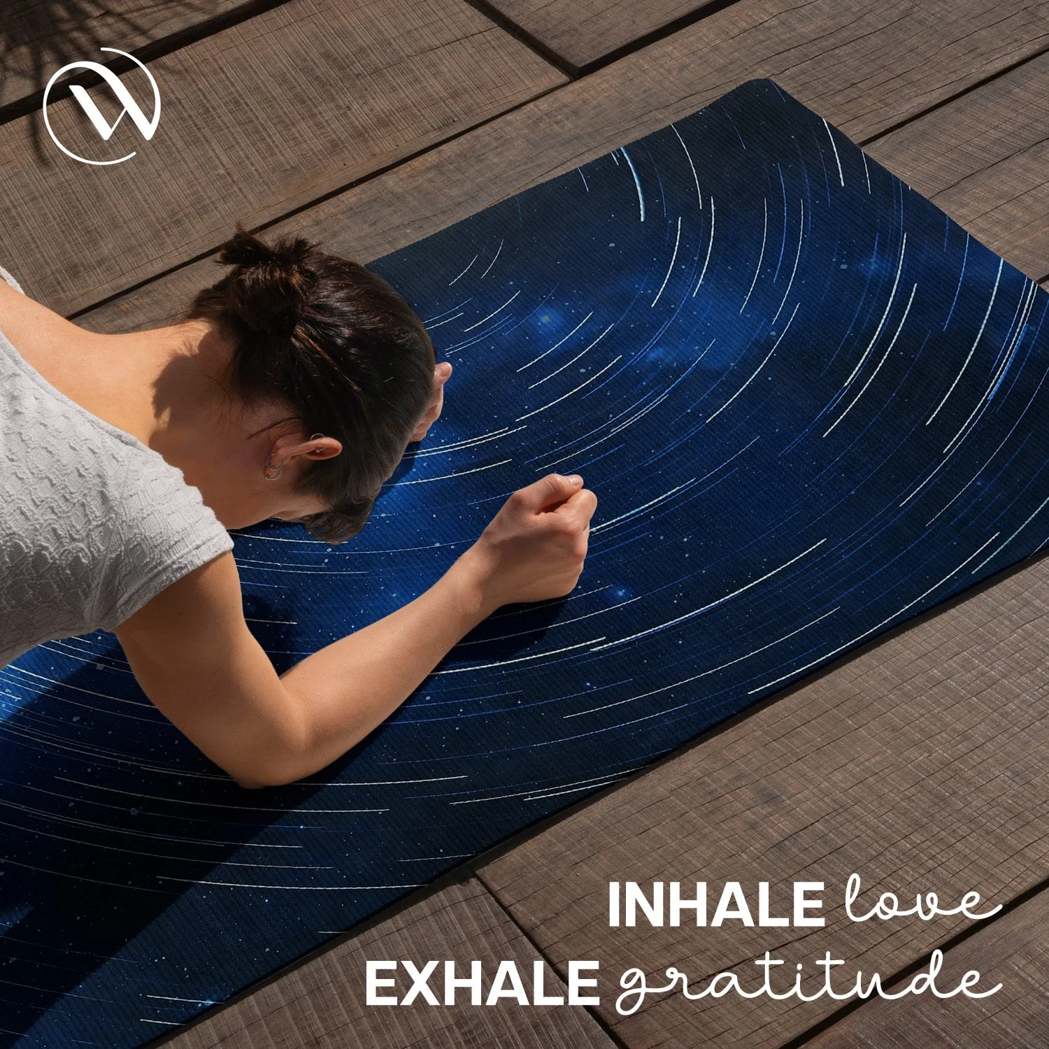PU Printed & Natural Rubber Yoga Mat - 6mm, Night Sky - Image 4