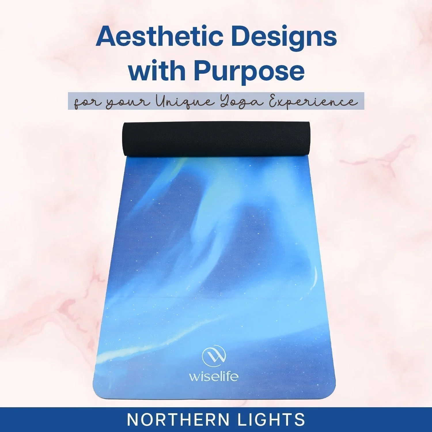 PU Printed & Natural Rubber Yoga Mat - 6mm, Northen Light - Image 9