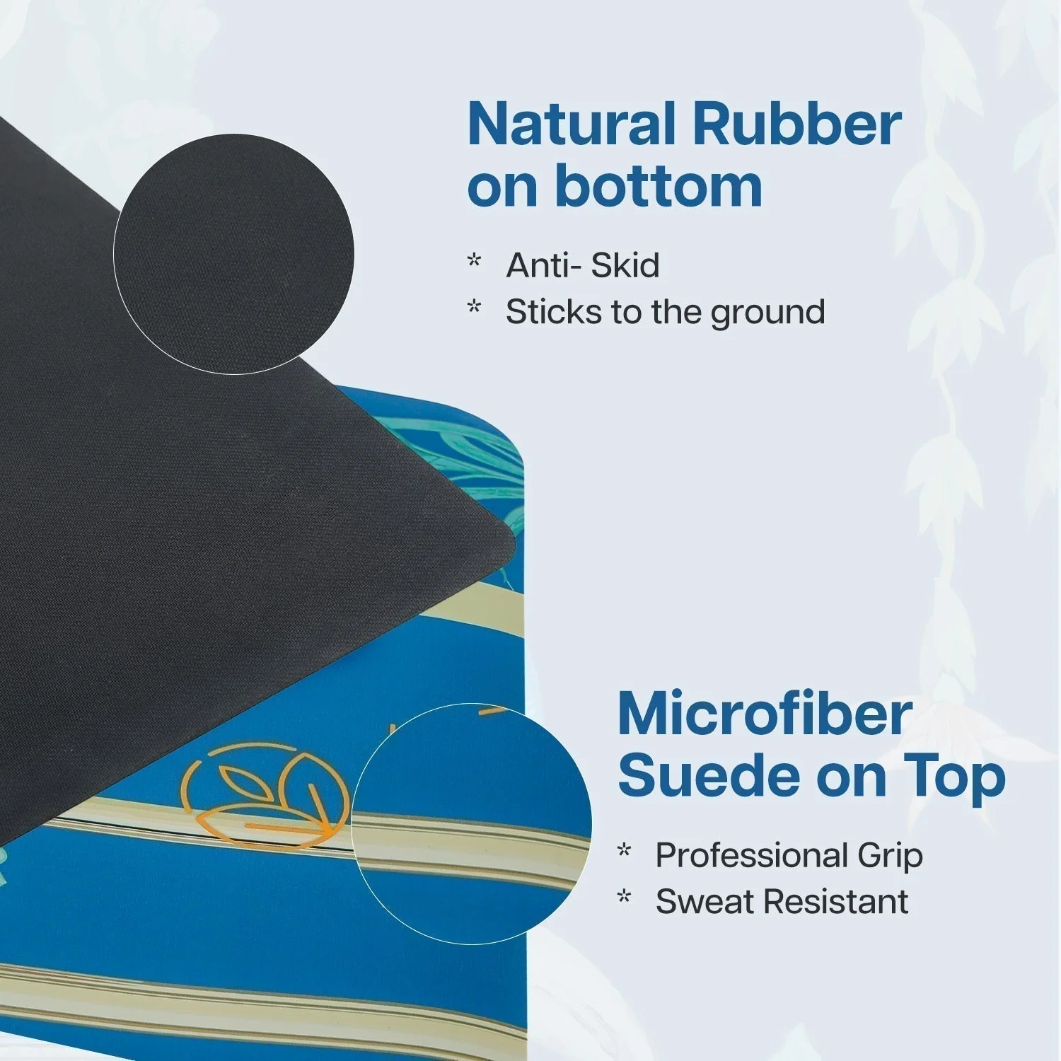PU Printed & Natural Rubber Yoga Mat - 6mm, Rambagh - Image 5