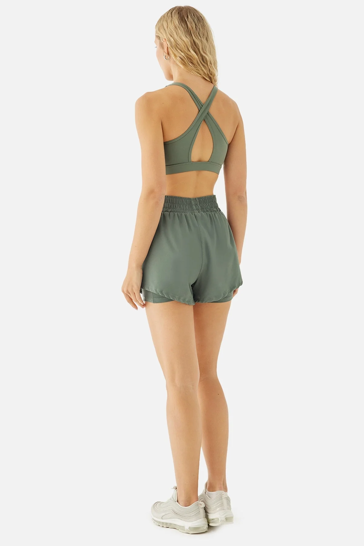 Rose Dynamic Sports Shorts - Olive Green - Image 5