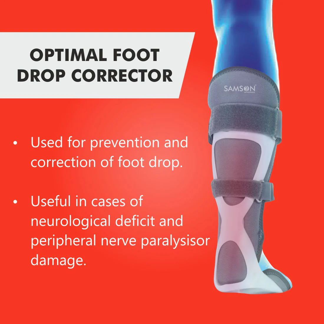 SAMSON Foot Drop Splint (Right/Left) (With Liner) | For Ankle Stability, Fractures & Dislocations - Image 5