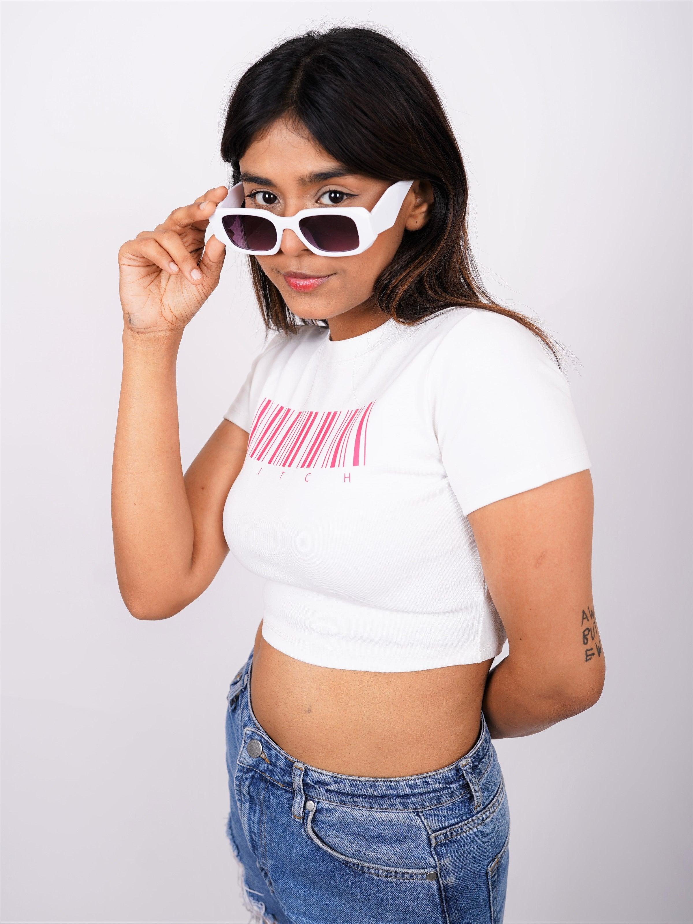 Scan Me : Burger Bae Round Neck Crop Baby Tee For Women - Image 2