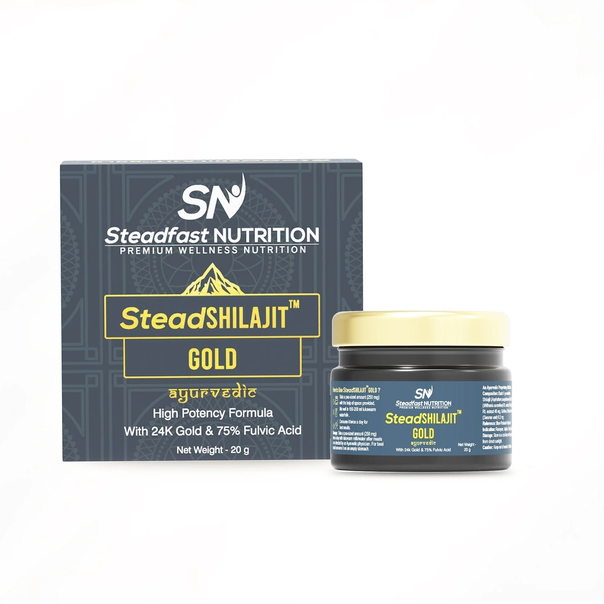 SteadSHILAJIT Gold Ayurvedic High Potency Formula 24k Gold & 75% Fulvic Acid 20g - Image 3