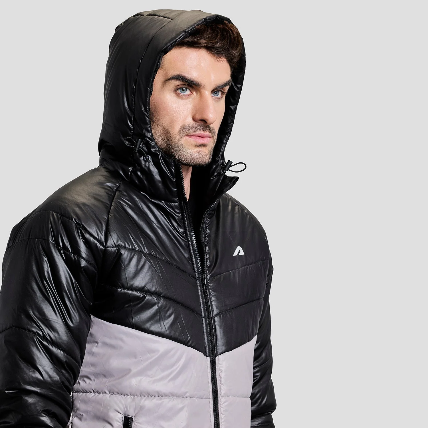 Storm Mens Puffer Jacket - Grey/Black - Image 7