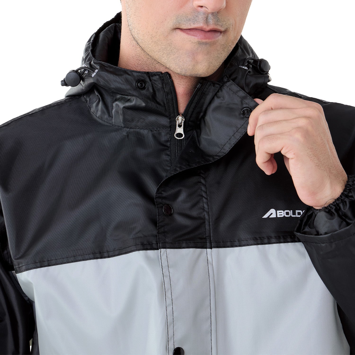 StormBreaker Raincoat Top & Bottom Set - Black Grey - Image 5