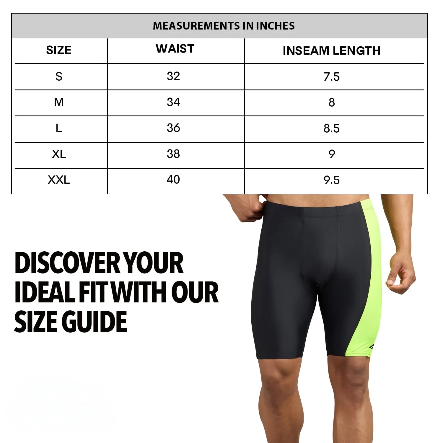 Swimwear Jammer for Men -  Black/Yellow - Image 6