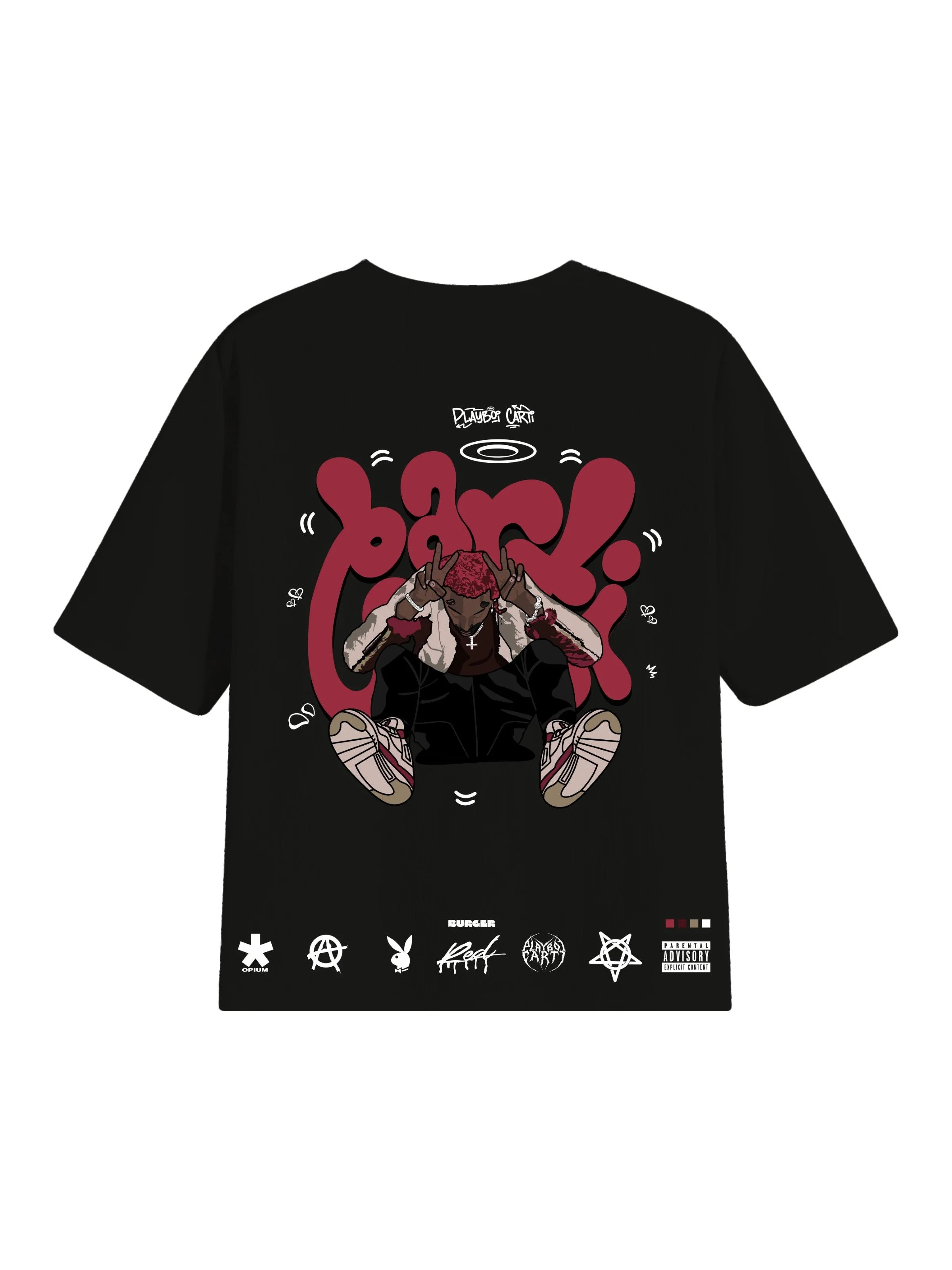 The Playboy Carti Cartoon art Drop Sleeved Tee for Men and Women - Image 3