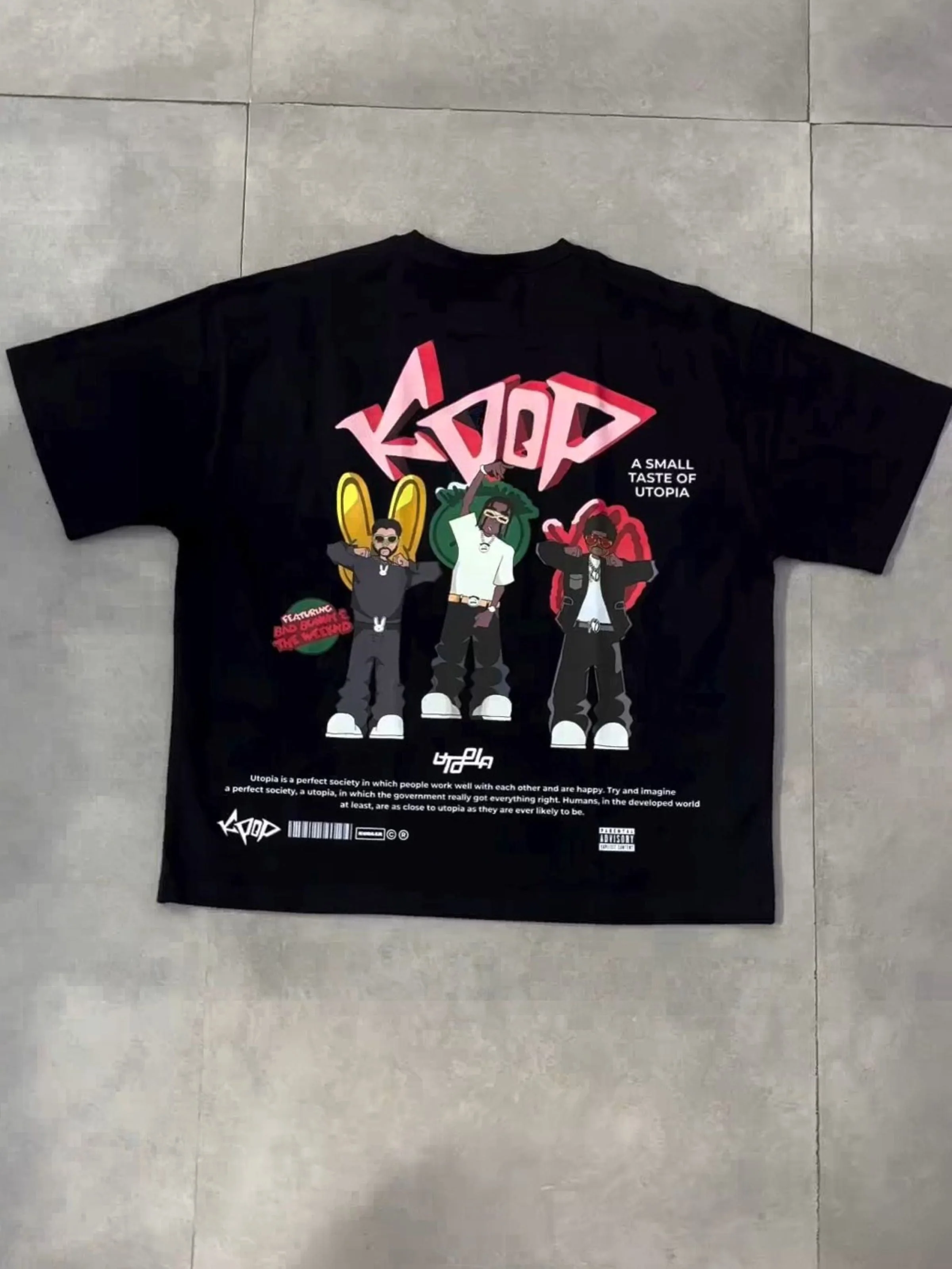Travis Scott : K Pop : Round Neck Drop Sleeved tee For Men and Women - Image 11