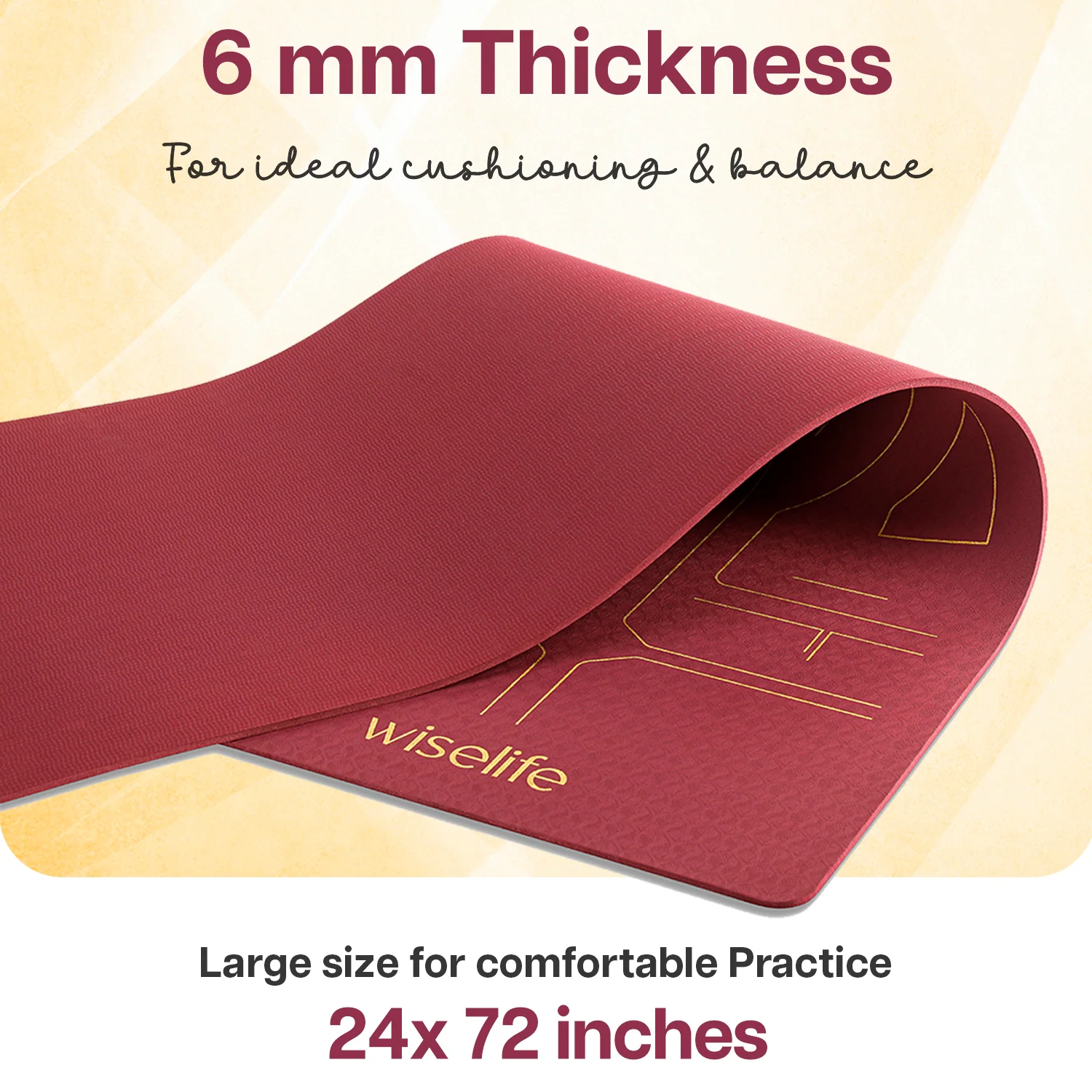 True Alignment Yoga Mat - 6mm - Image 13