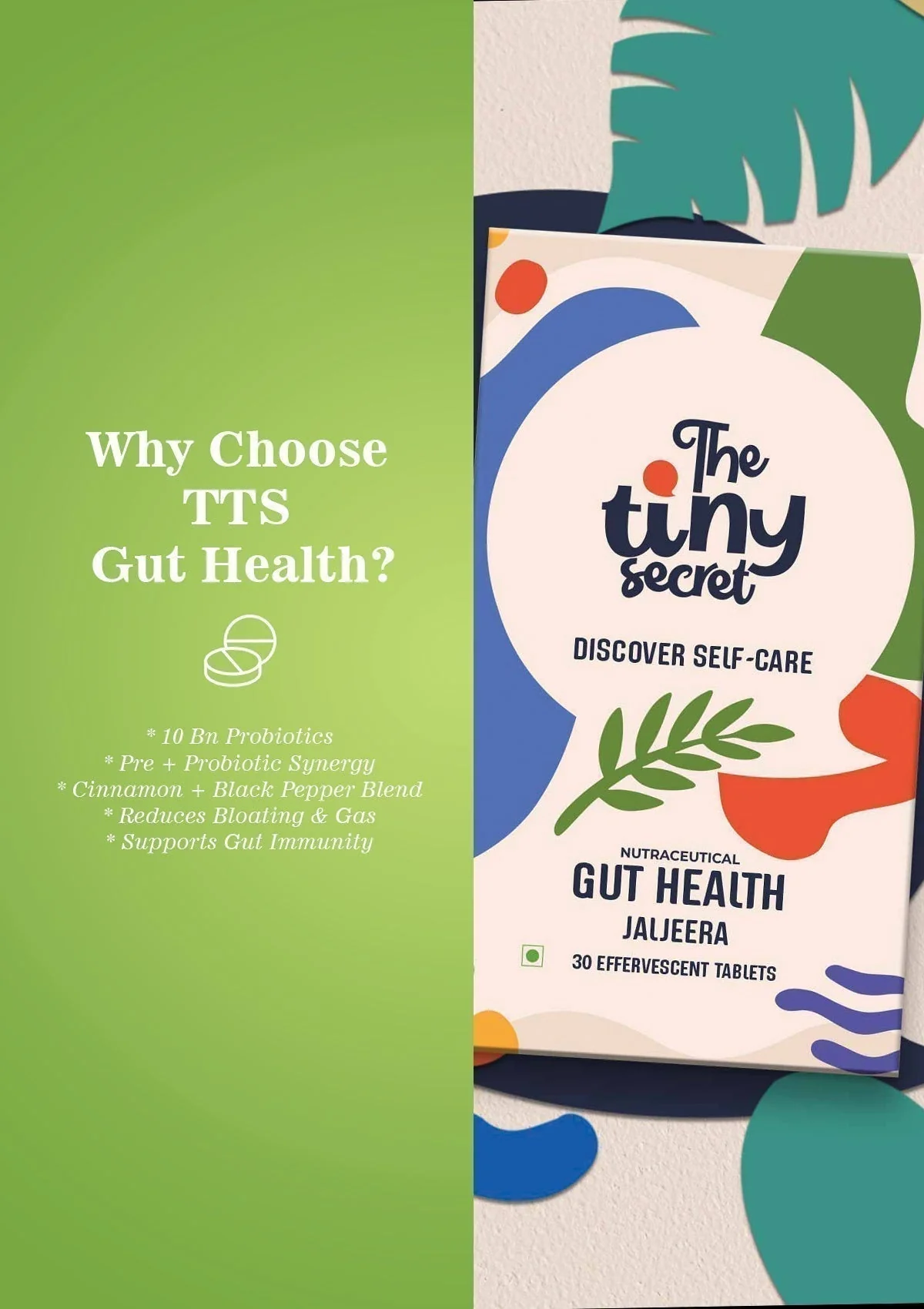 TTS Gut Health | 30 Effervescent Tablets | 10 Billion Probiotics | Jal Jeera Flavour - Image 3