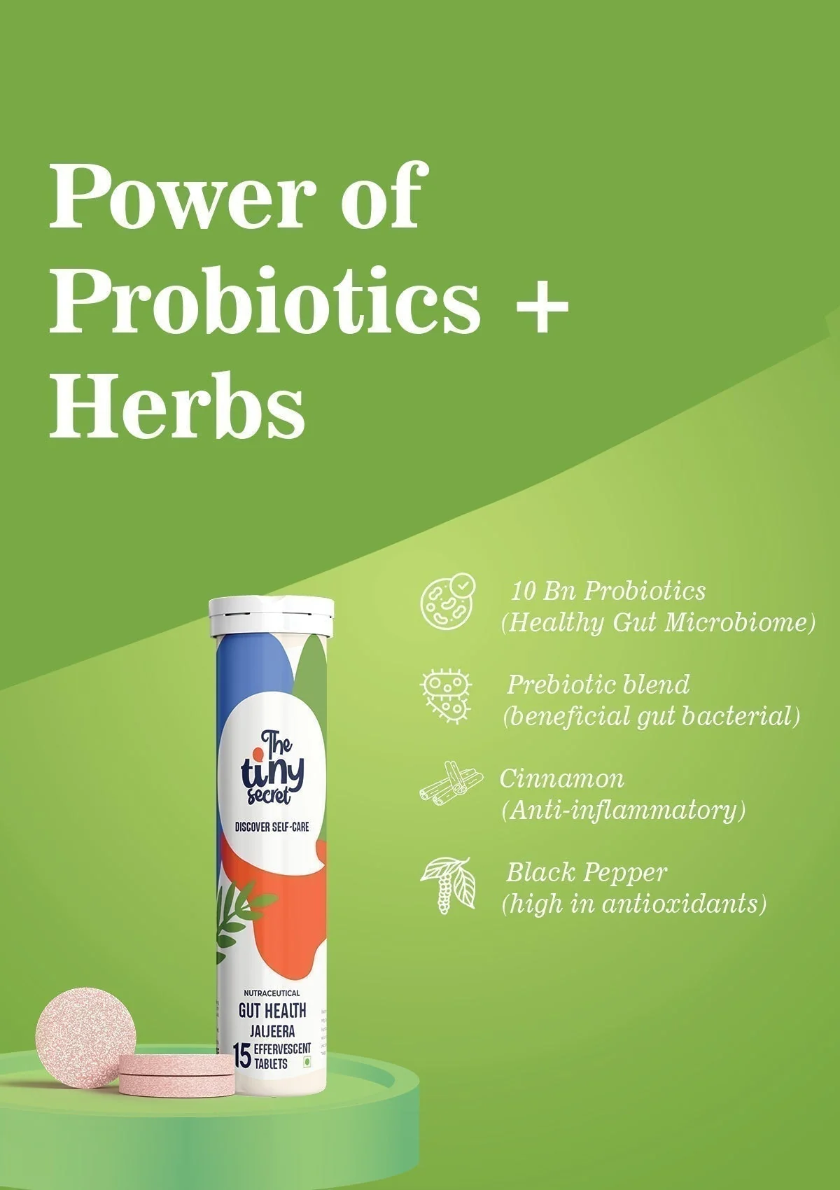 TTS Gut Health | 30 Effervescent Tablets | 10 Billion Probiotics | Jal Jeera Flavour - Image 5