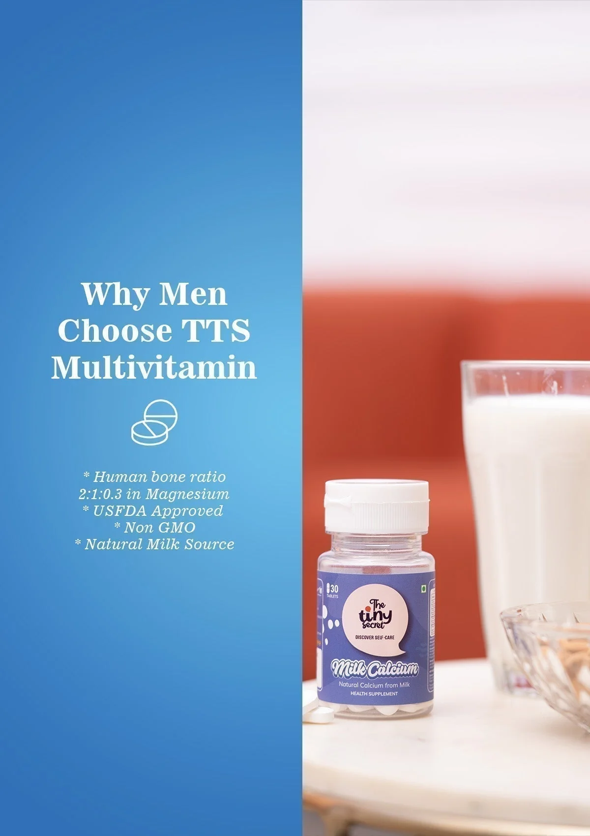 TTS Milk Calcium | Natural Milk Calcium Tablets | 30 Tablets | Bone, Joint & Muscle Support - Image 5