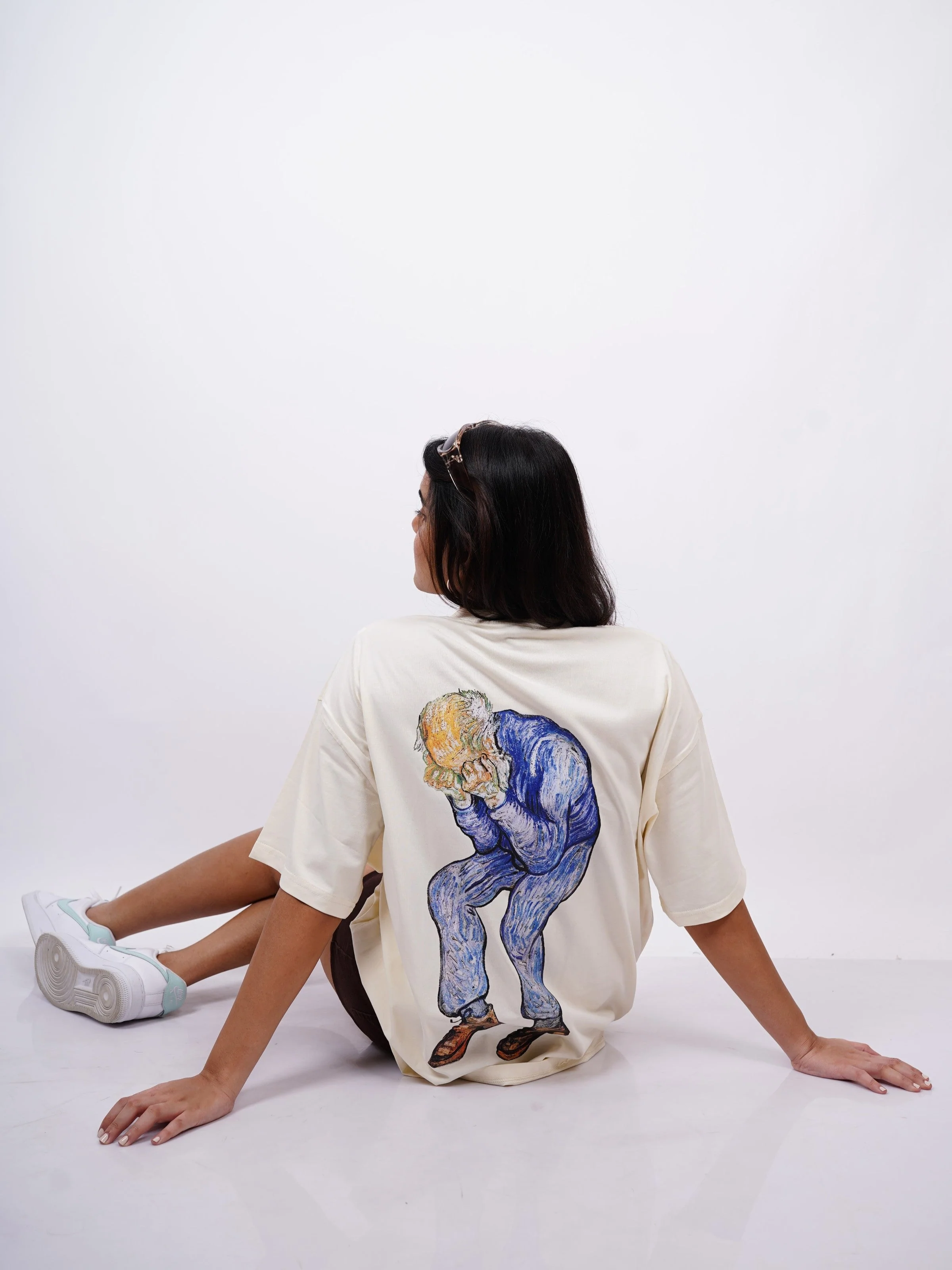 Van Gogh : At Eternity's gate Drop Sleeved Tee For Men and Women - Image 5