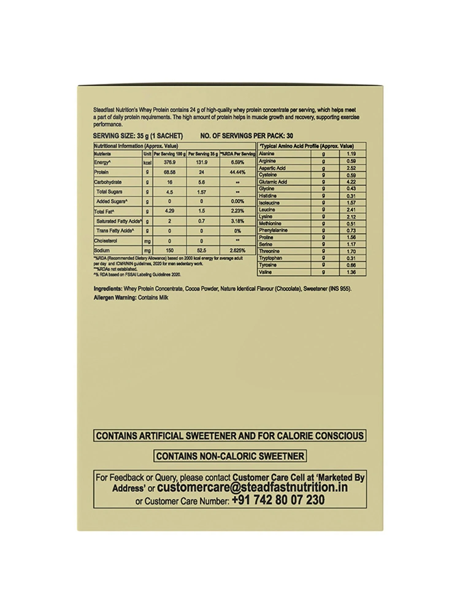 Whey Protein Fast Releasing Concentrate Recovery Chocolate 30 Sachets 1050g - Image 3