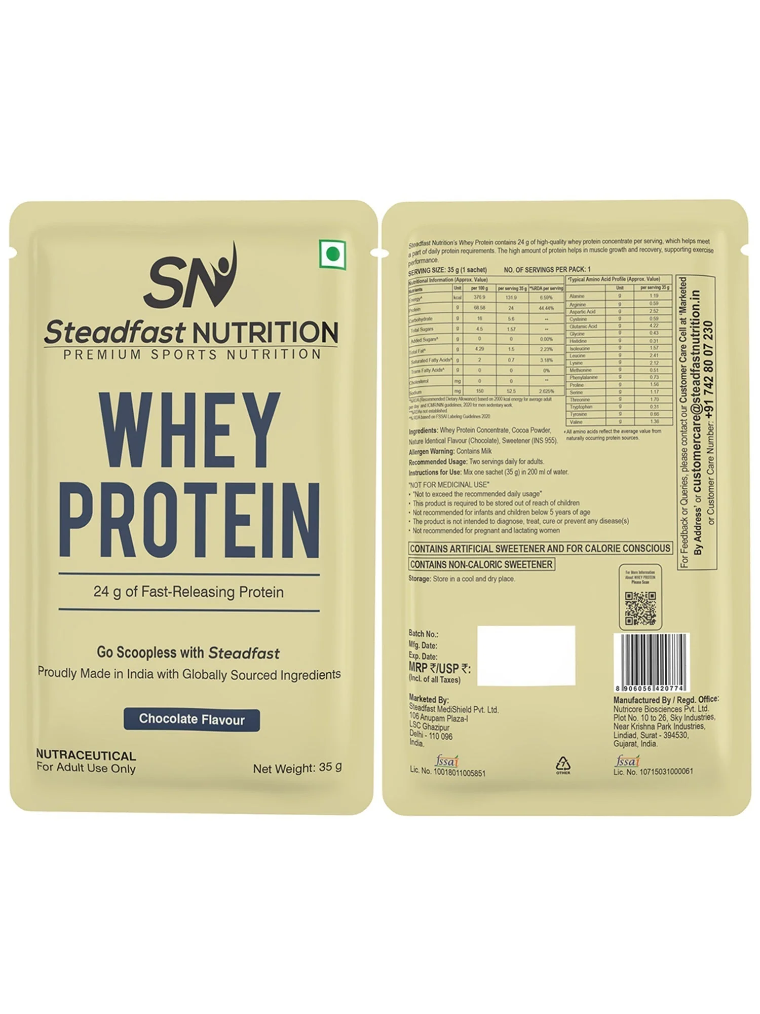 Whey Protein Fast Releasing Concentrate Recovery Chocolate 60 Sachets 2100g - Image 3