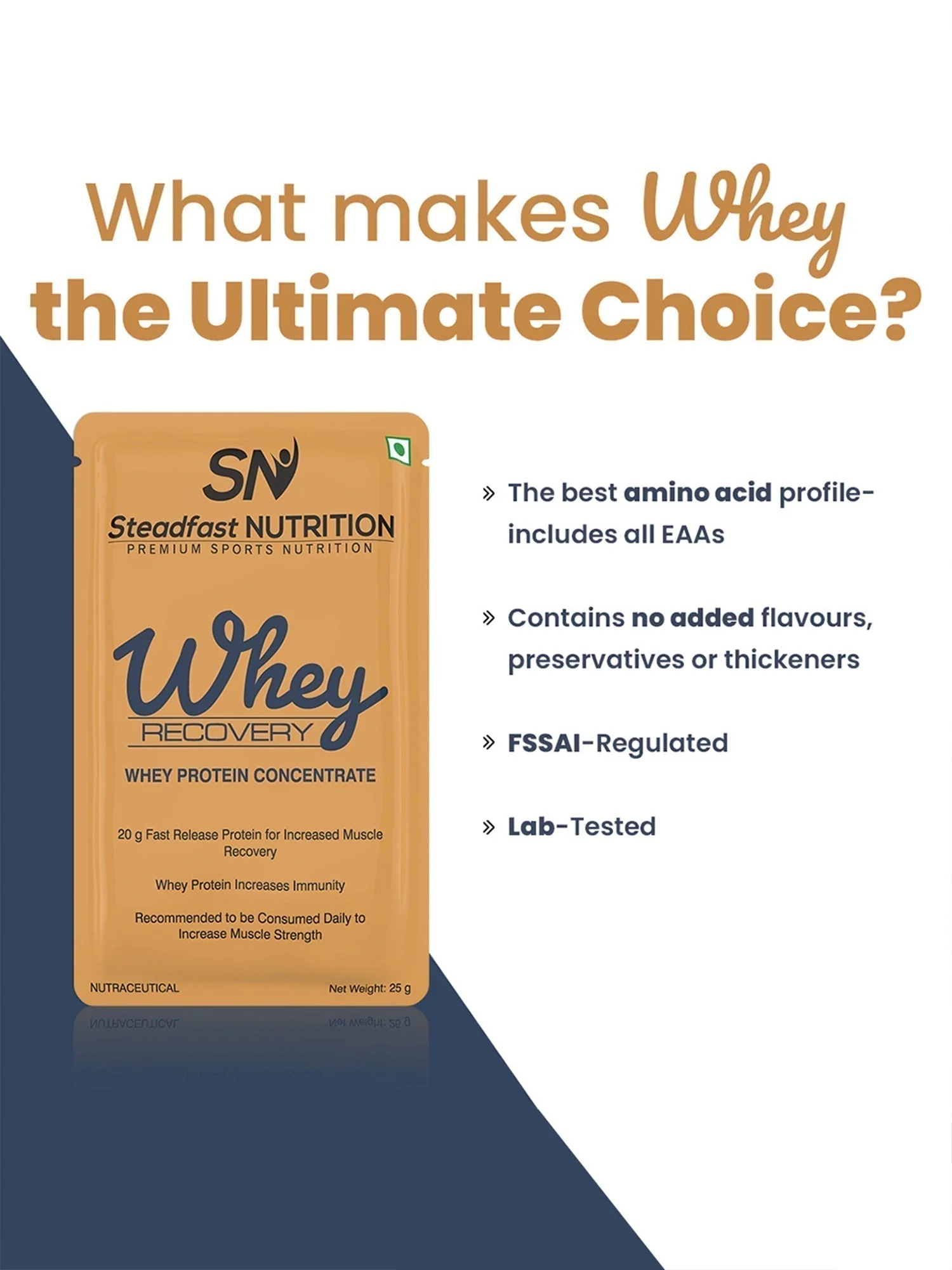Whey Recovery Protein Concentrate Your Everyday Protein Unflavoured 6 Sachets 150g - Image 6