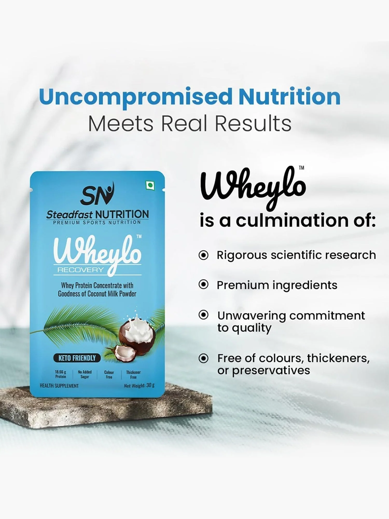 Wheylo Whey Protein Concentrate With Coconut Milk Powder 6 Sachets 180g - Image 4