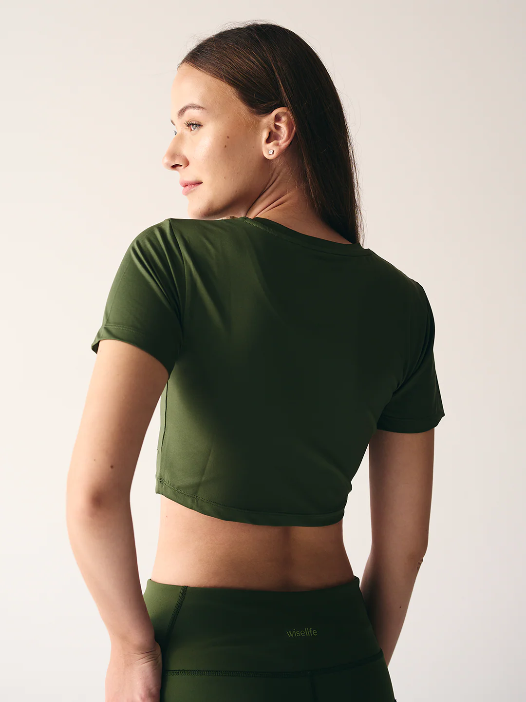 Wise Active Crop Top (Olive green) - Image 2