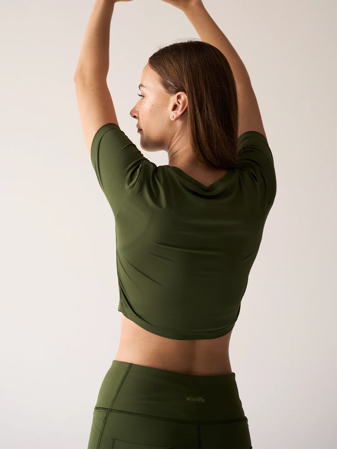 Wise Active Crop Top (Olive green) - Image 7