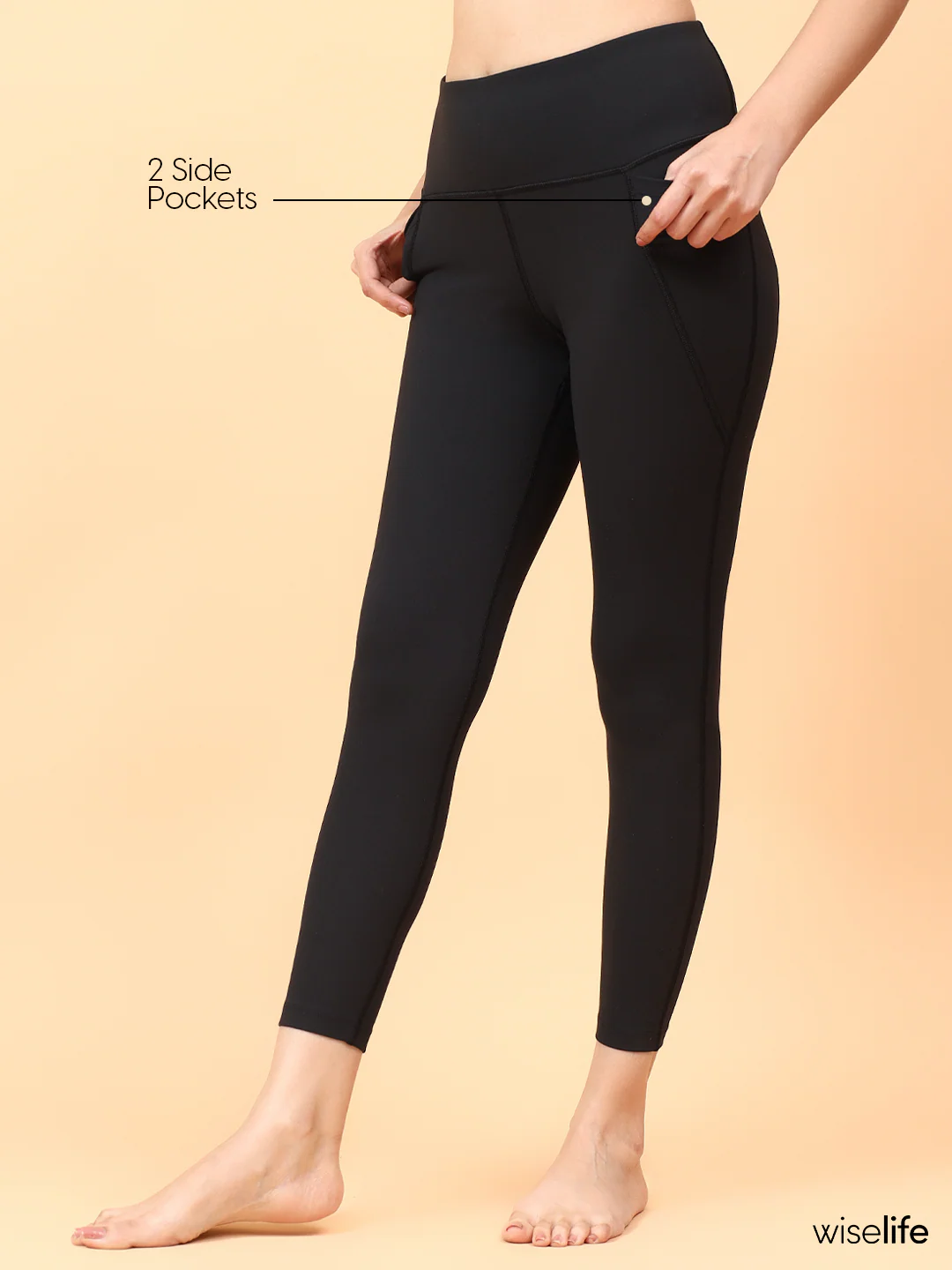 Wise Active Fitted Leggings (Black) - Image 5