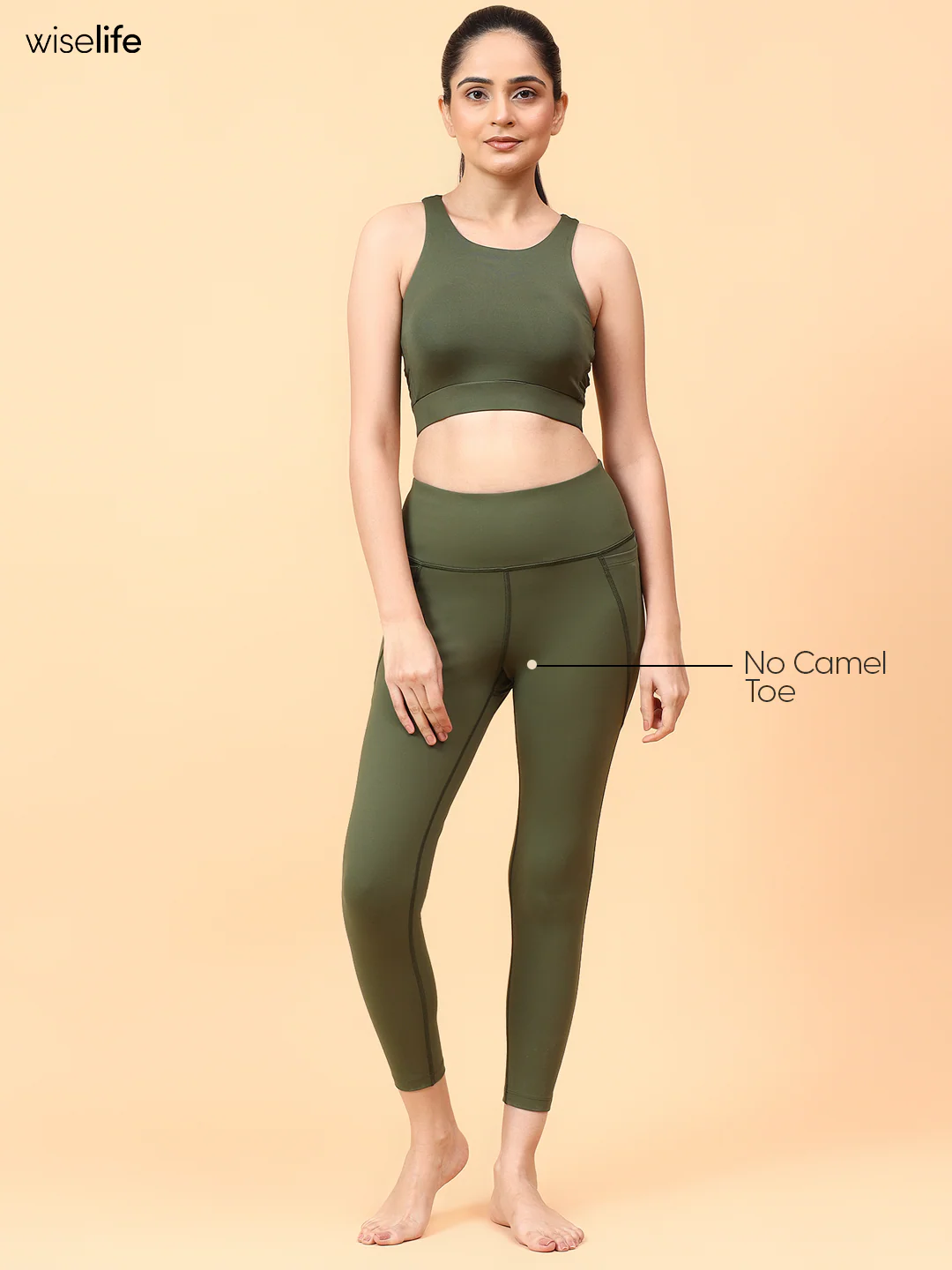 Wise Active Fitted Leggings (Olive green) - Image 3