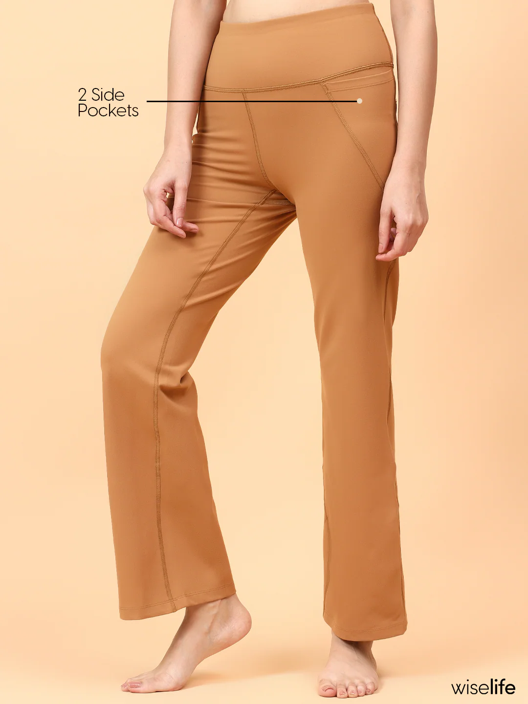 Wise Active Flare Pants (Brown) - Image 4