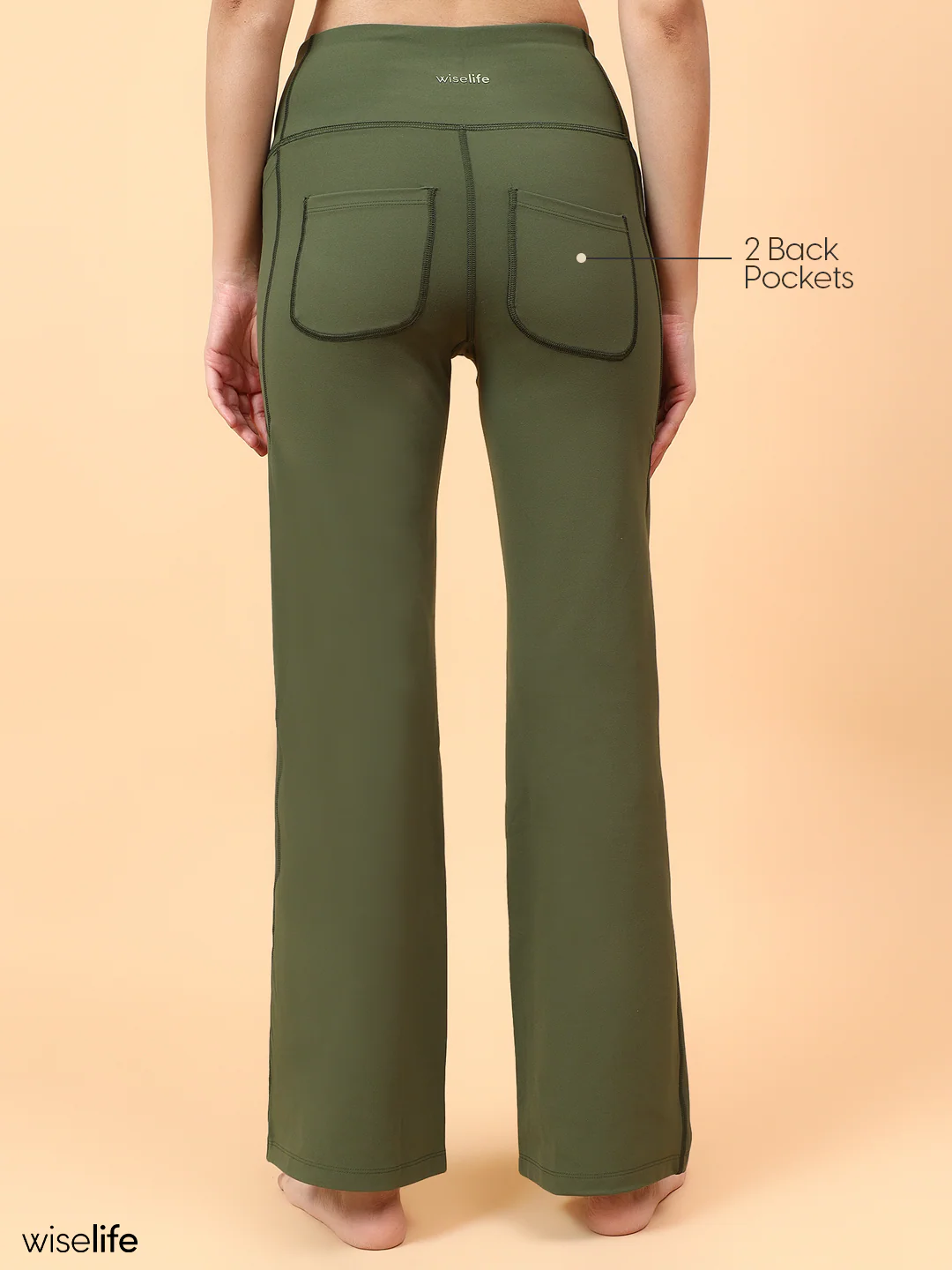 Wise Active Flare Pants (Olive green) - Image 3